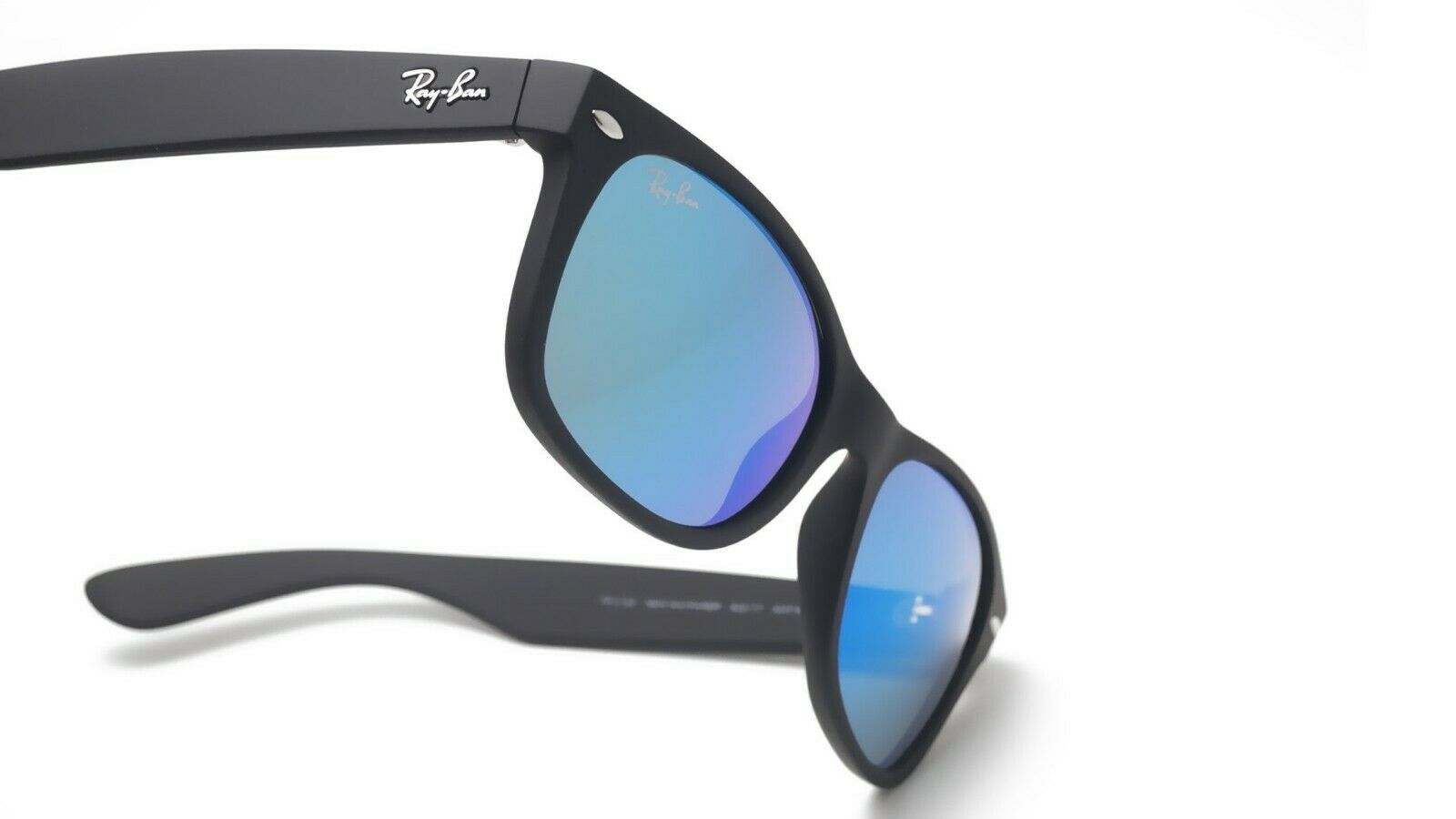 Ray-Ban New Wayfarer Flash Black/Blue Mirror 55mm Sunglasses