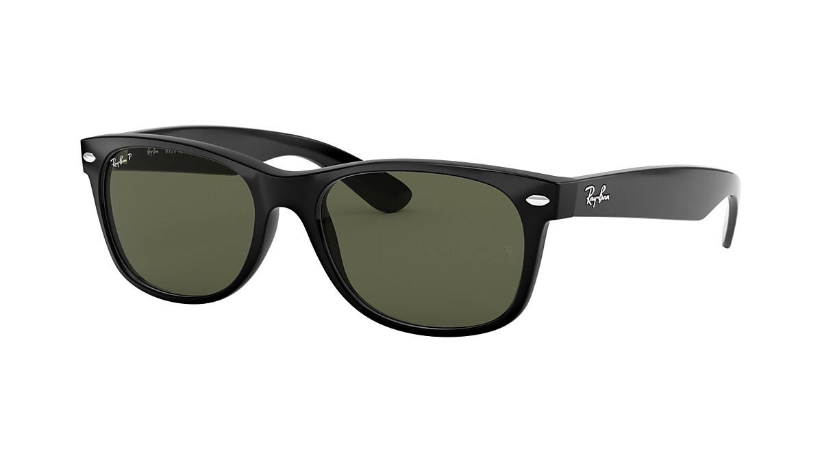 Ray-Ban New Wayfarer RB2132-F 55□18 Ray-Ban New Wayfarer Classic Polished Black/Green Polarized 55 mm