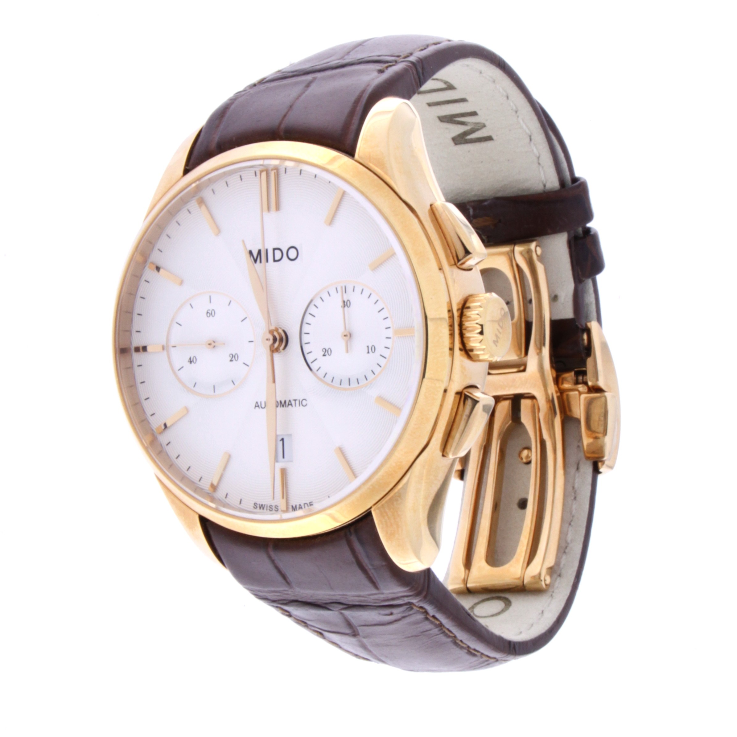 Mido Belluna II Automatic Chronograph Silver Dial 42mm Mens Watch