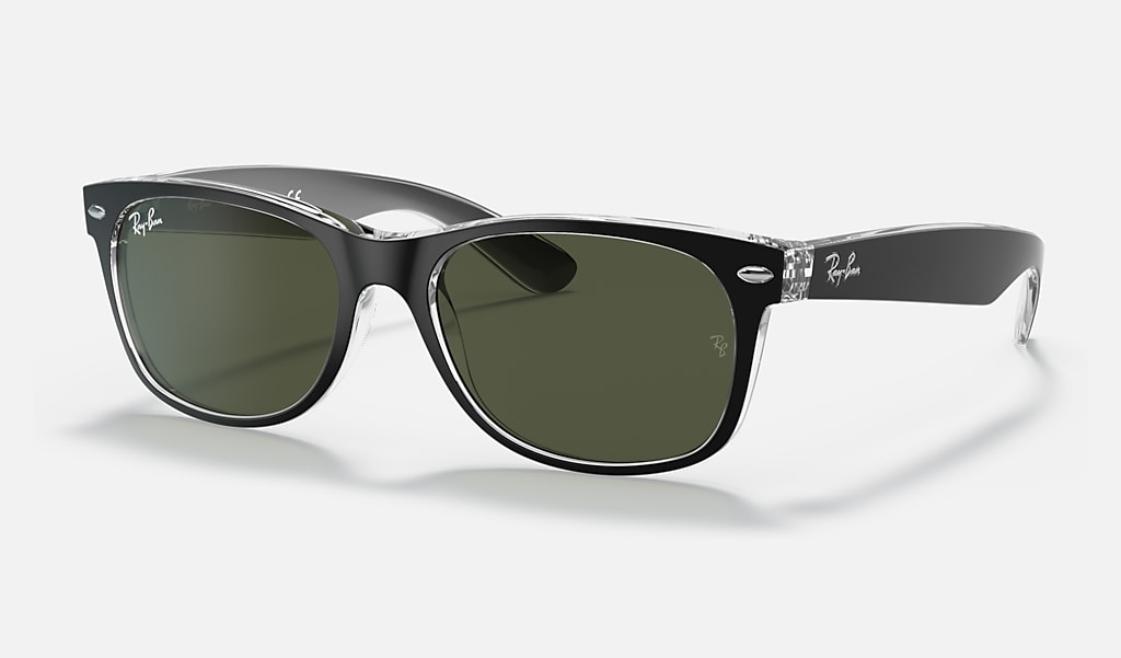 小物 Ray-Ban RB 2132-F NEW WAYFARER RayBan New Wayfarer Color Mix Black/Transparent G-15 58mm
