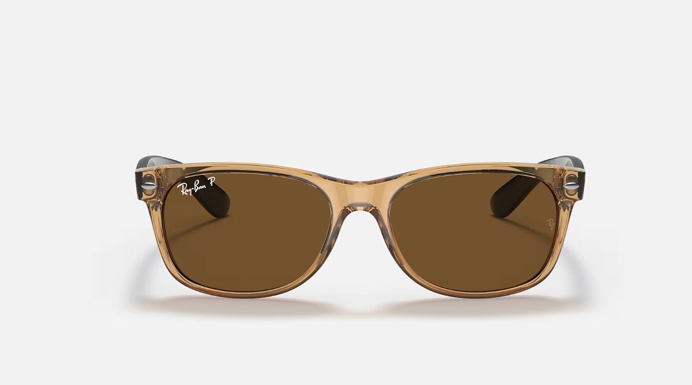 Ray-Ban New Wayfarer RB2132-F 55□18 Ray-Ban New Wayfarer Bicolor Polarized Brown 55mm Sunglasses