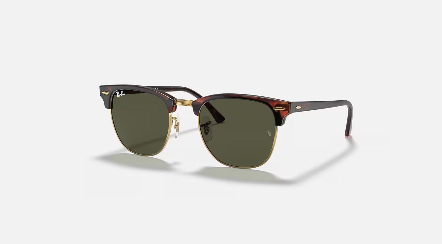 【希少モデル】Ray-Ban W0366 べっ甲 G15 USA製 Ray-Ban Clubmaster Tortoise / G-15 Green 55mm Sunglasses RB3016