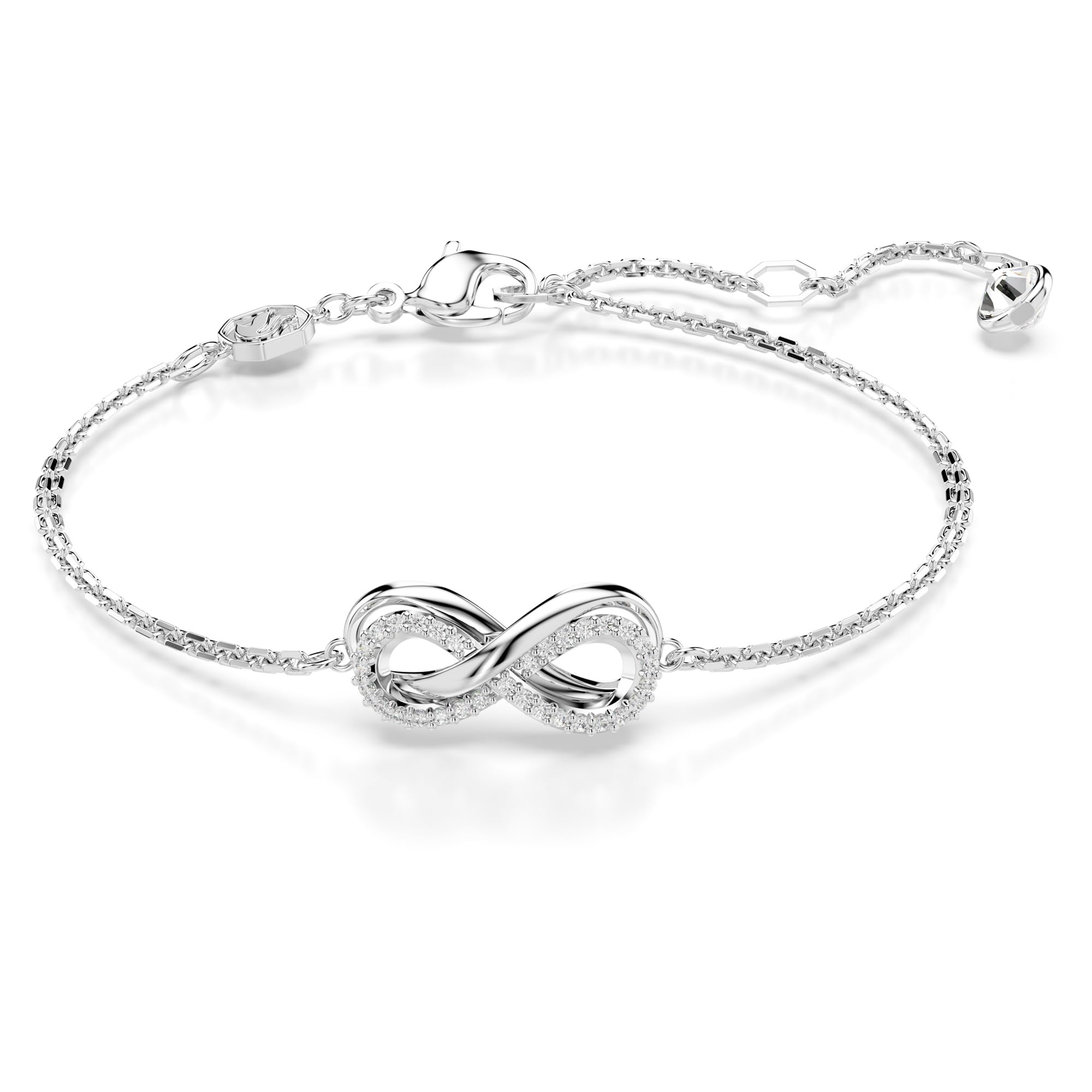 Swarovski Hyperbola Bracelet Infinity, White, Rhodium Plated