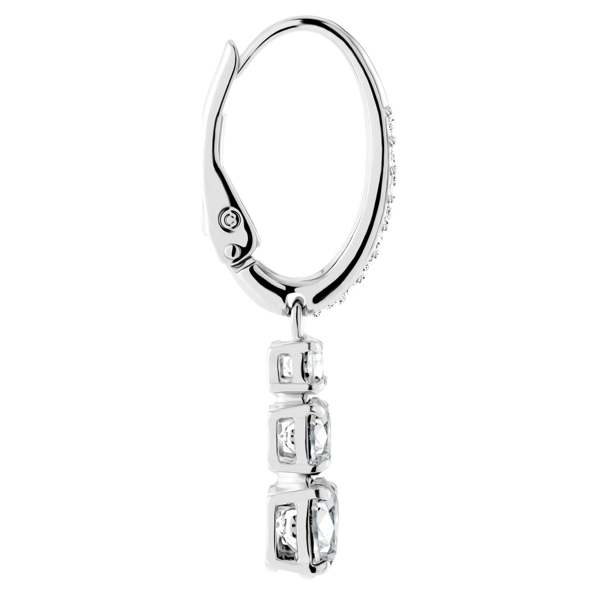 Swarovski Stilla Attract Hoop Earrings Round Cut, White