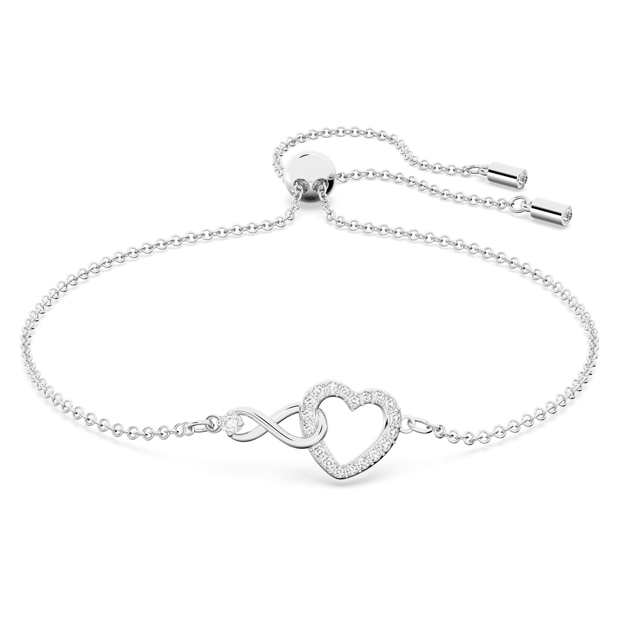 Swarovski Hyperbola Bracelet Infinity and Heart, White