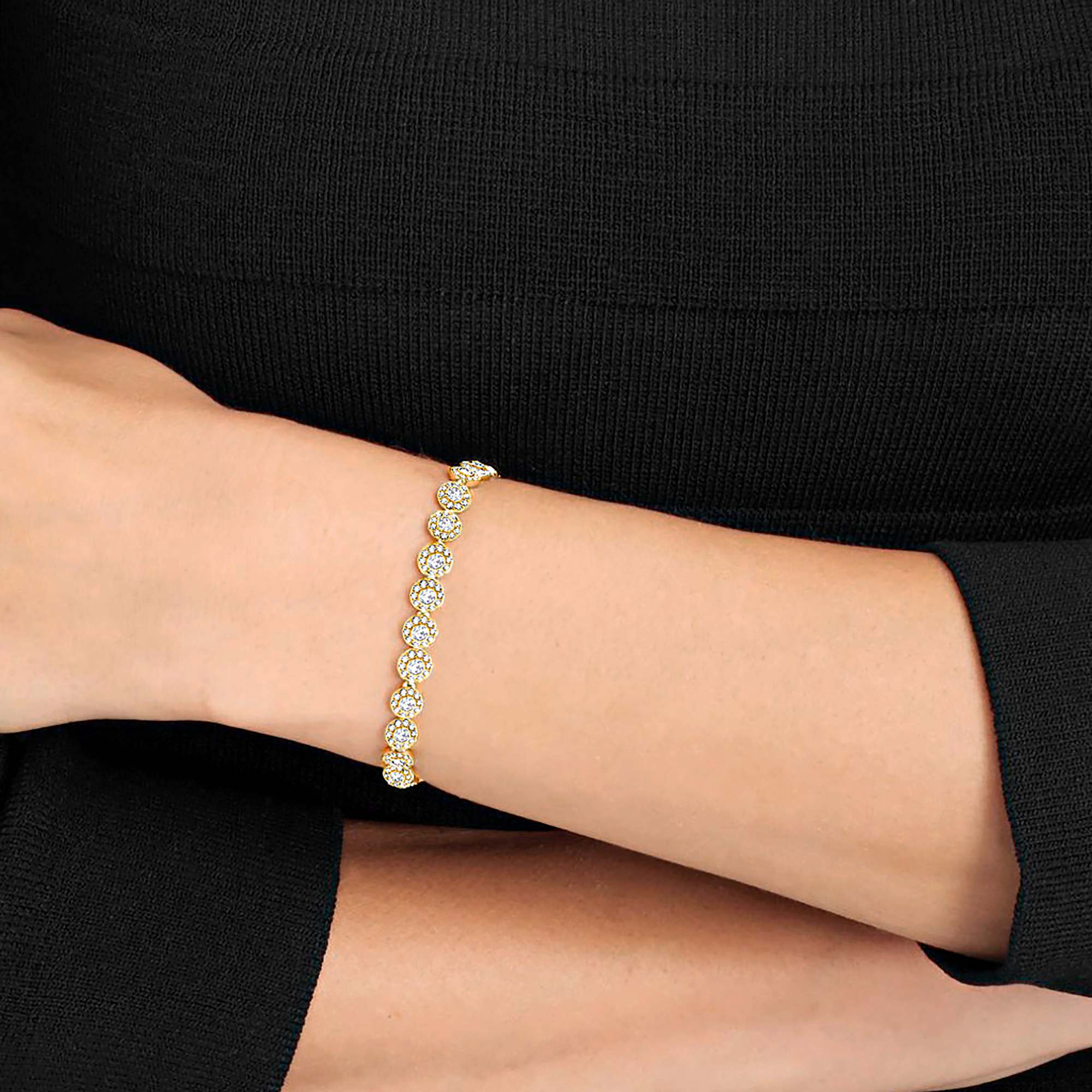 Swarovski Una Angelic Tennis Bracelet Round Cut, Pavé