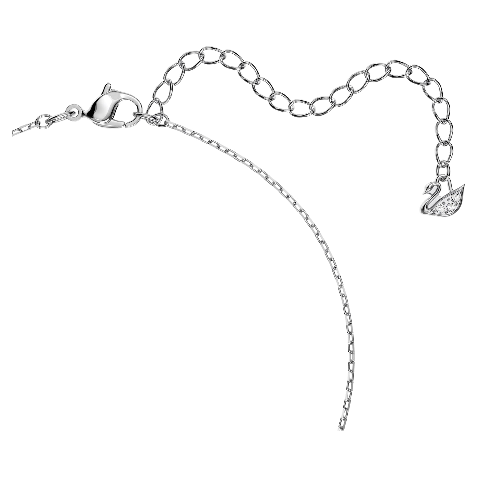 Swarovski Una Necklace Round Cut, White, Rhodium Plated