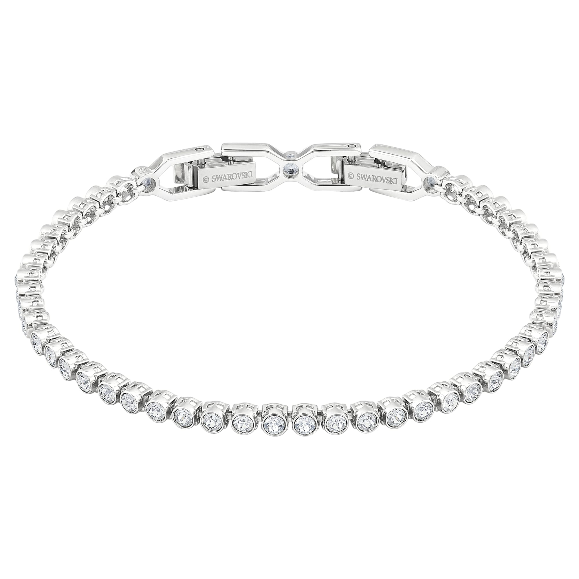 Swarovski Imber Emily Tennis Bracelet Round Cut, White, Rhodium