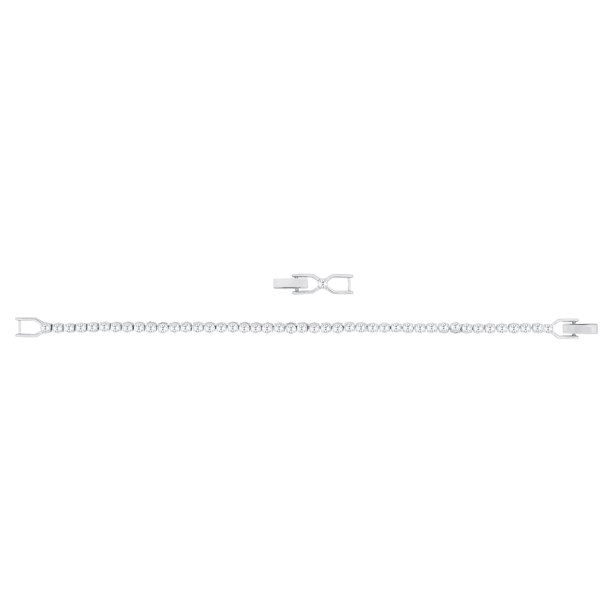 Swarovski Imber Emily Tennis Bracelet Round Cut, White, Rhodium 