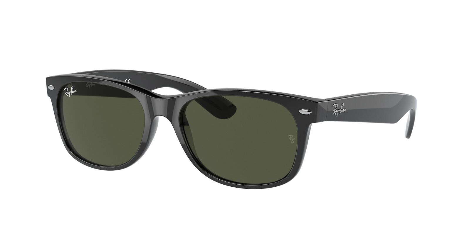 Ray-Ban New Wayfarer Polished Black/G-15 Green 52 mm Sunglasses