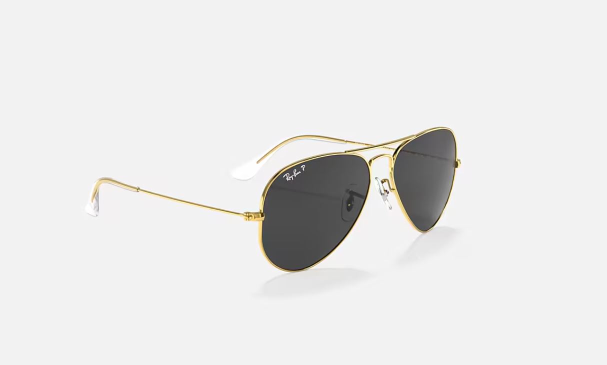 Ray-Ban Aviator Classic Gold/Black Polarized 58mm Sunglasses