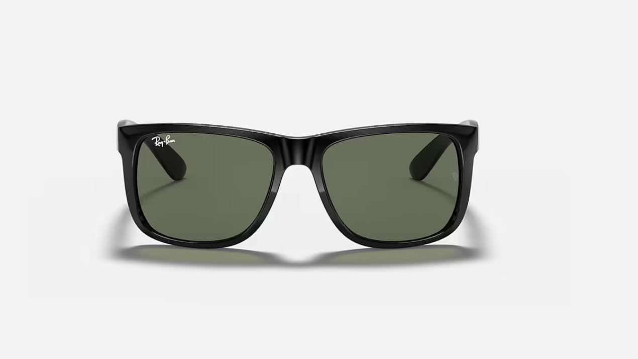 Ray-Ban Justin Classic Polished Black/Green 54 mm Sunglasses