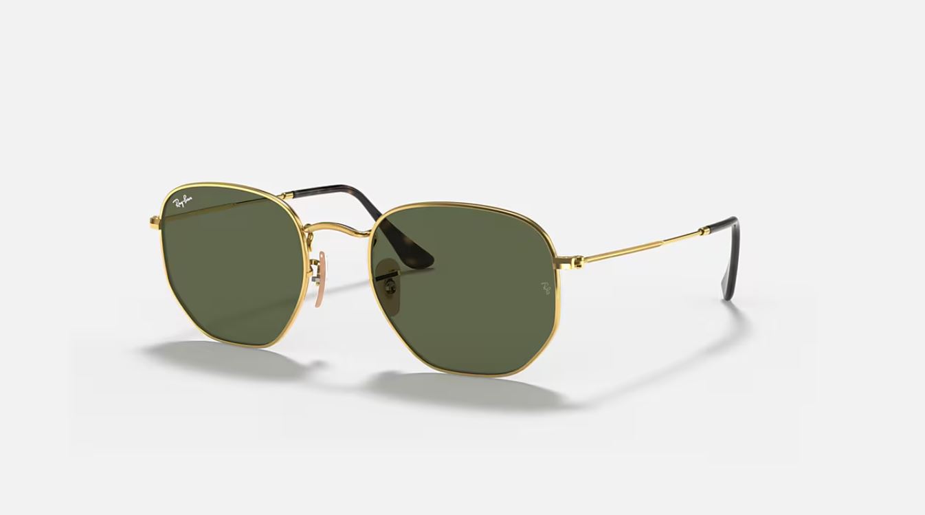 Ray-Ban Hexagonal Flat Lenses Gold/G-15 Green 48 mm  display picture 1