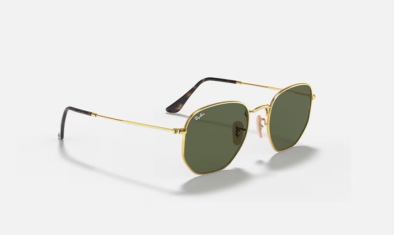 Ray-Ban Hexagonal Flat Lenses Gold/G-15 Green 48 mm 
