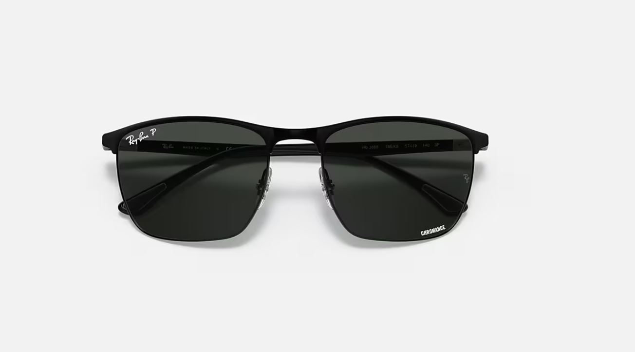 Raro Ray-Ban RB3686 Chromance Matte Black / Dark Grey Polarized 57 mm