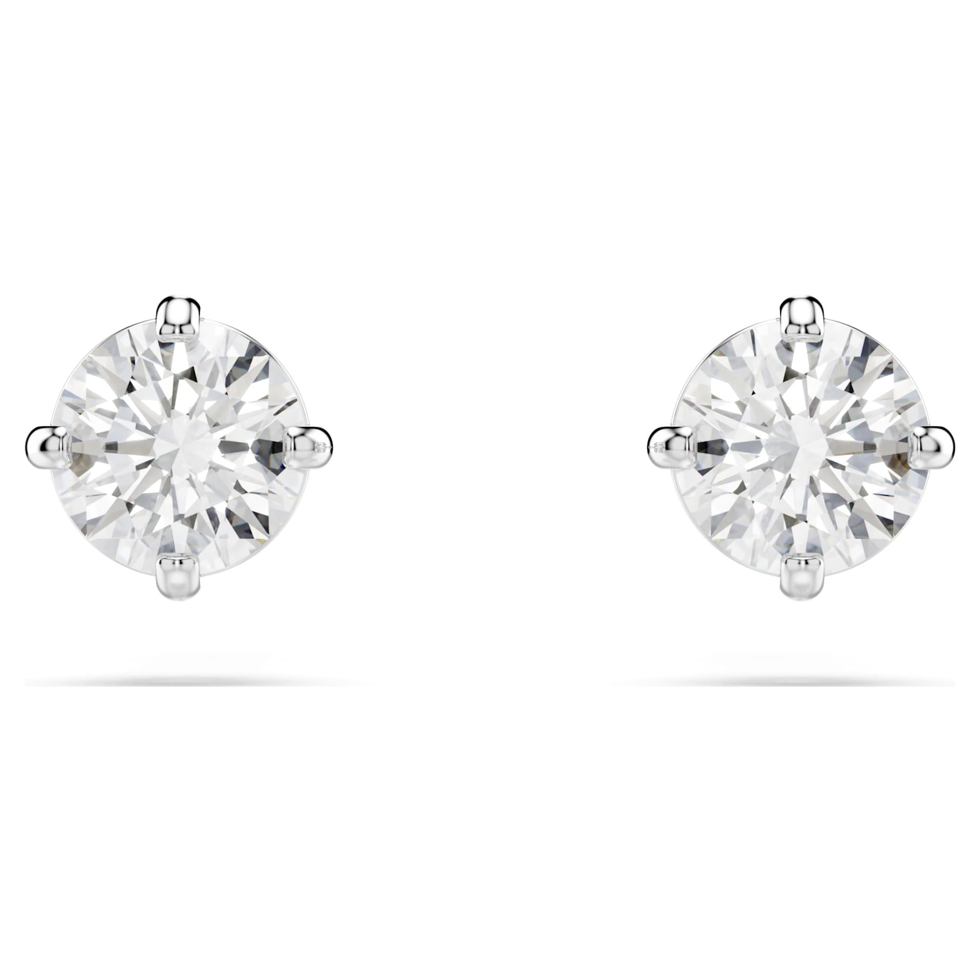 Swarovski Stilla Attract Round Cut Rhodium Plated Zirconia Stud