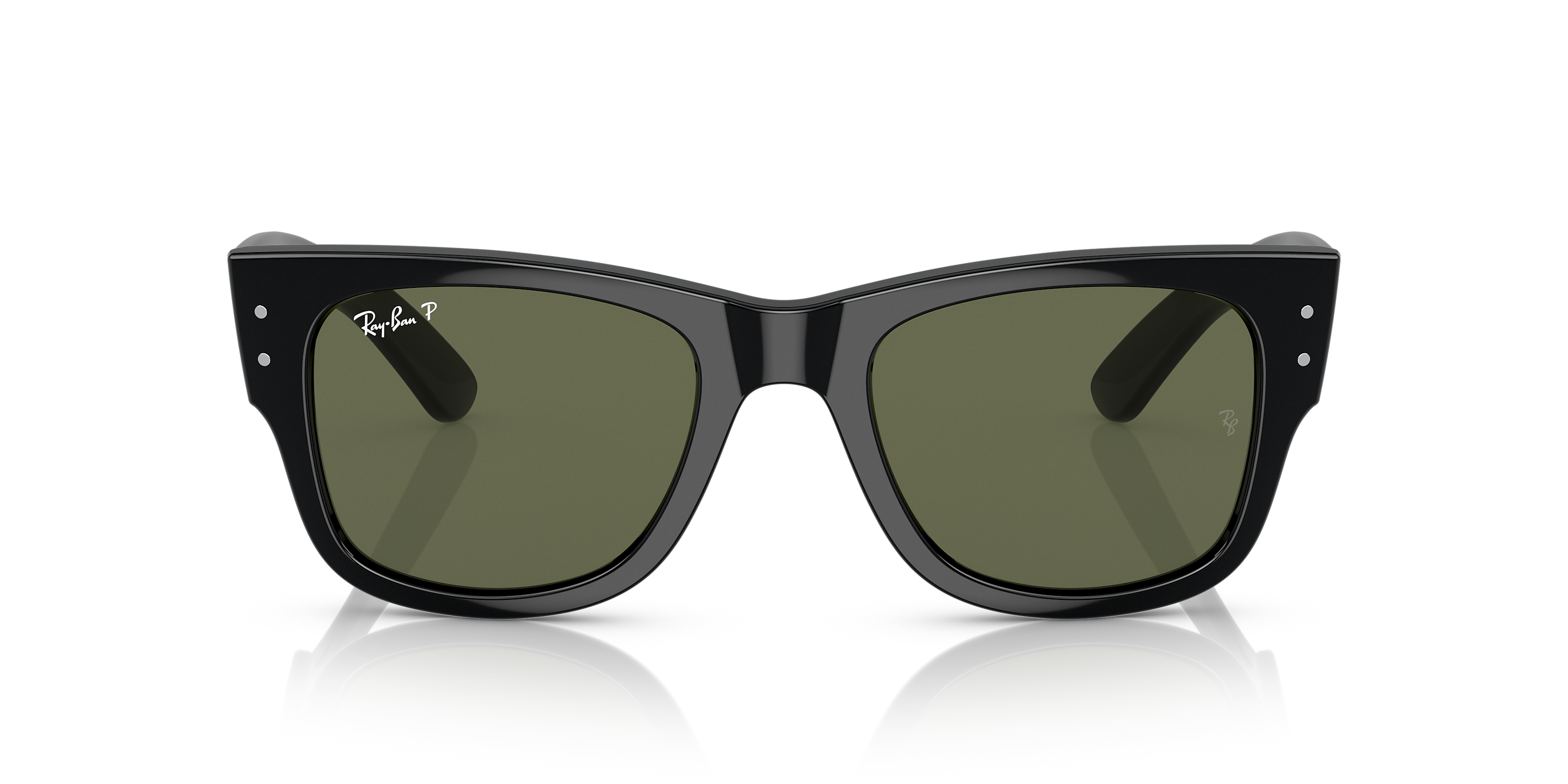 Ray-Ban Mega Wayfarer Polarized Polished Black/Green 51mm