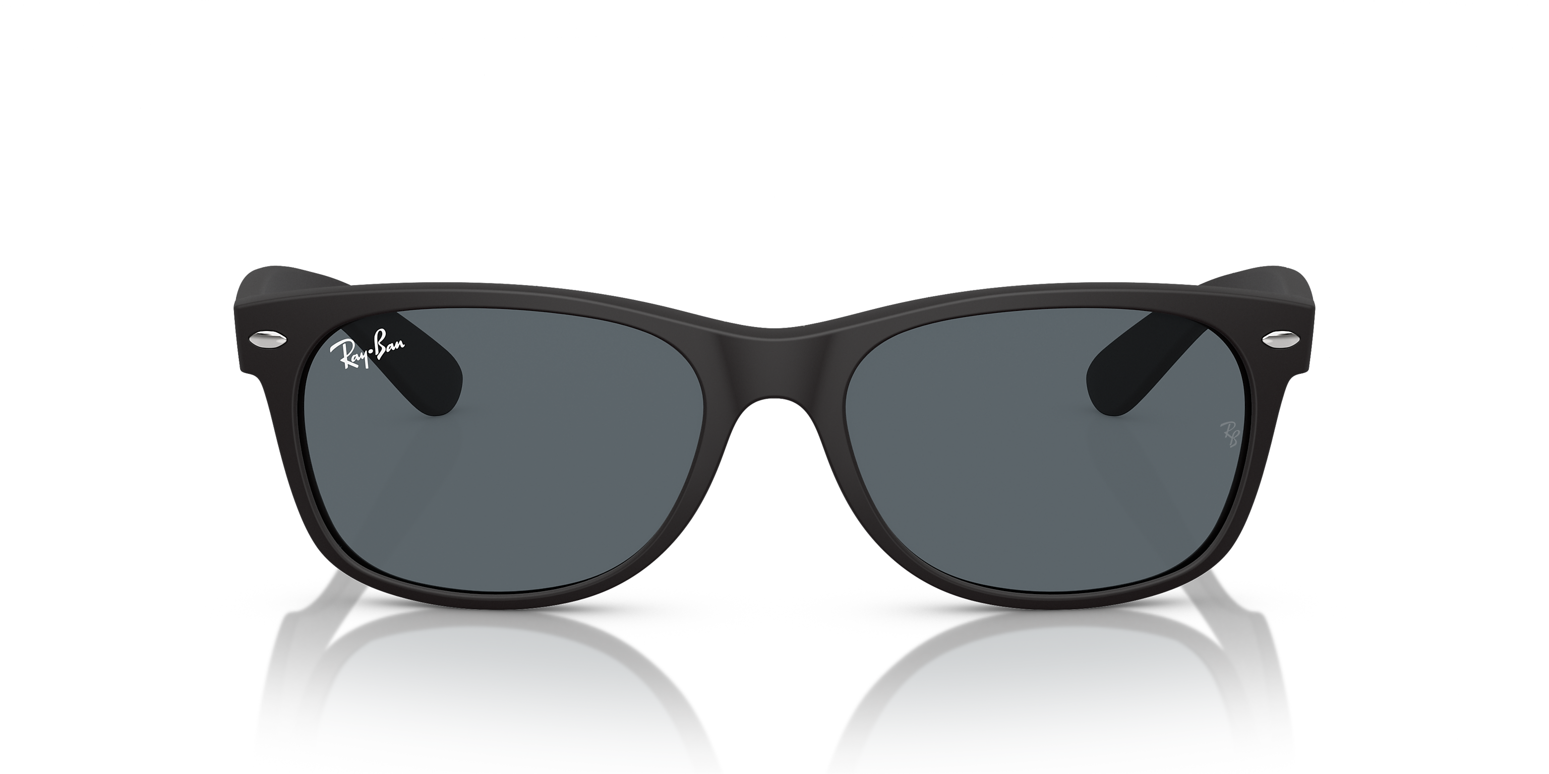 Ray-Ban New Wayfarer Matte Black/Blue 58 mm Sunglasses RB2132 622