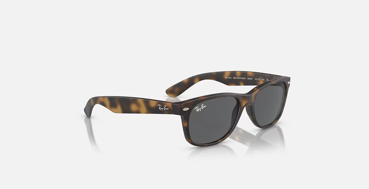 Ray-Ban New Wayfarer Matte Havana/Dark Grey 58 mm Sunglasses