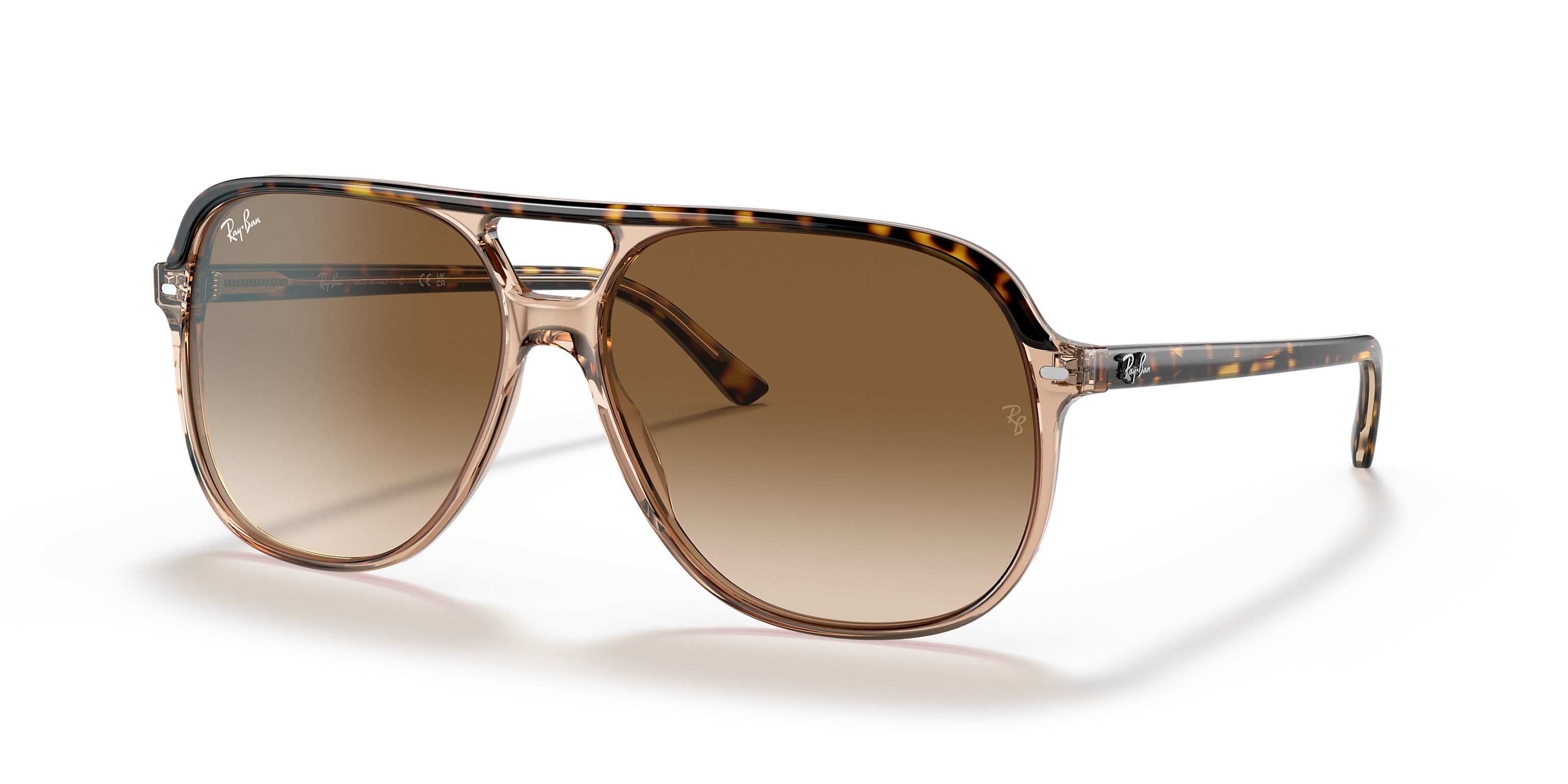 Ray-Ban Bill Polished Havana On Transparent Brown/Brown  display picture 1