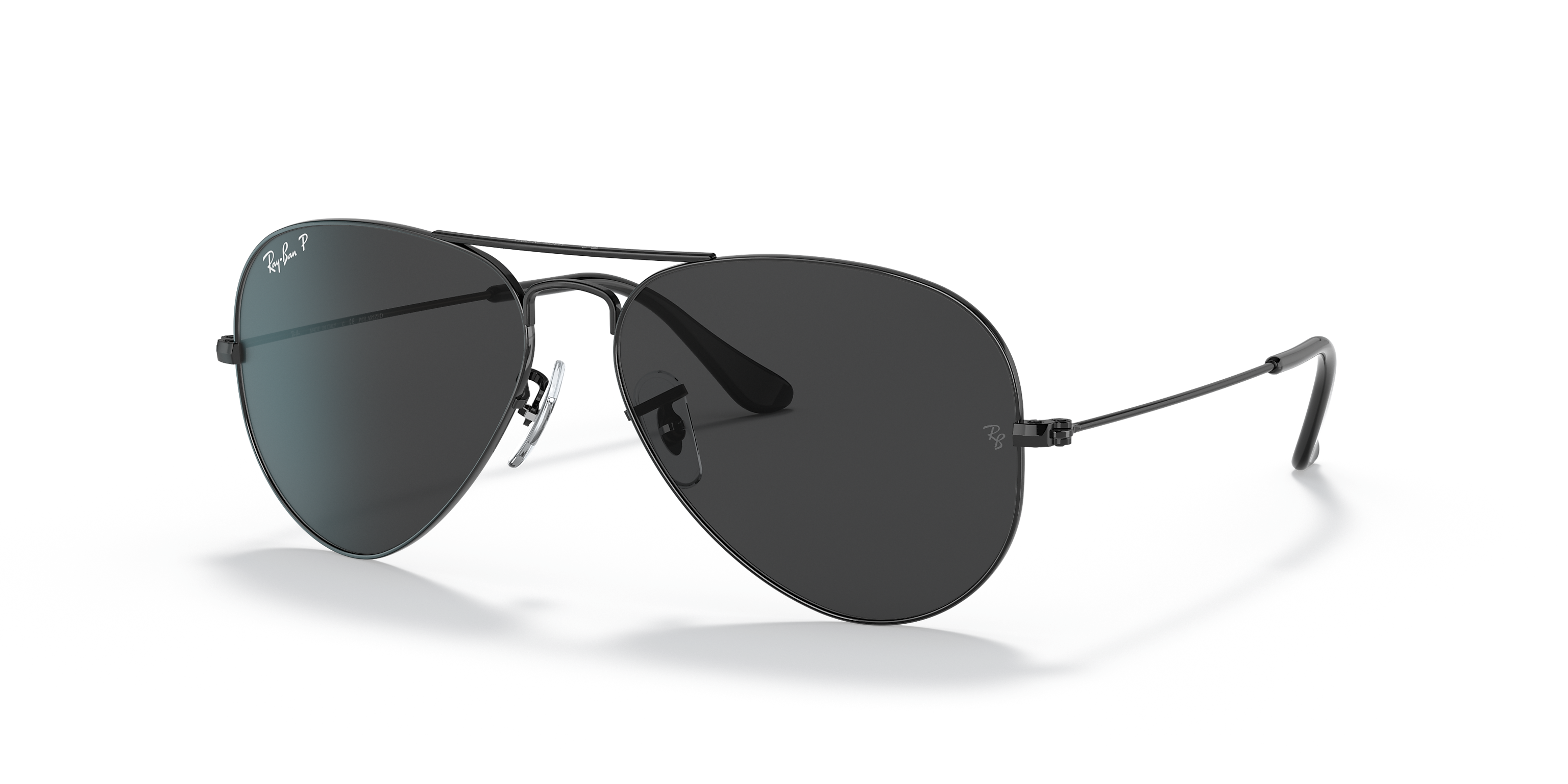 【美品】Ray-Ban RB 3025 サングラス ブラック Ray-Ban Aviator Total Black Polarized 58 mm Sunglasses RB3025 002