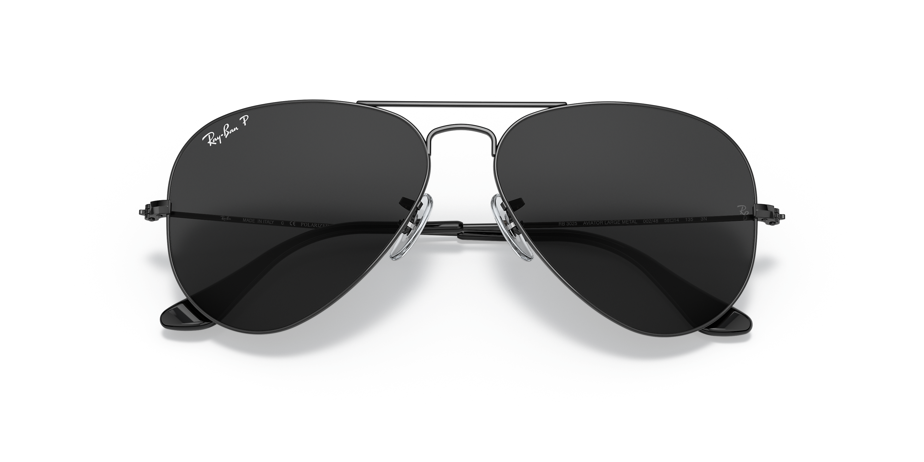 Ray-Ban Aviator Total Black Polarized 58 mm Sunglasses  display picture 1