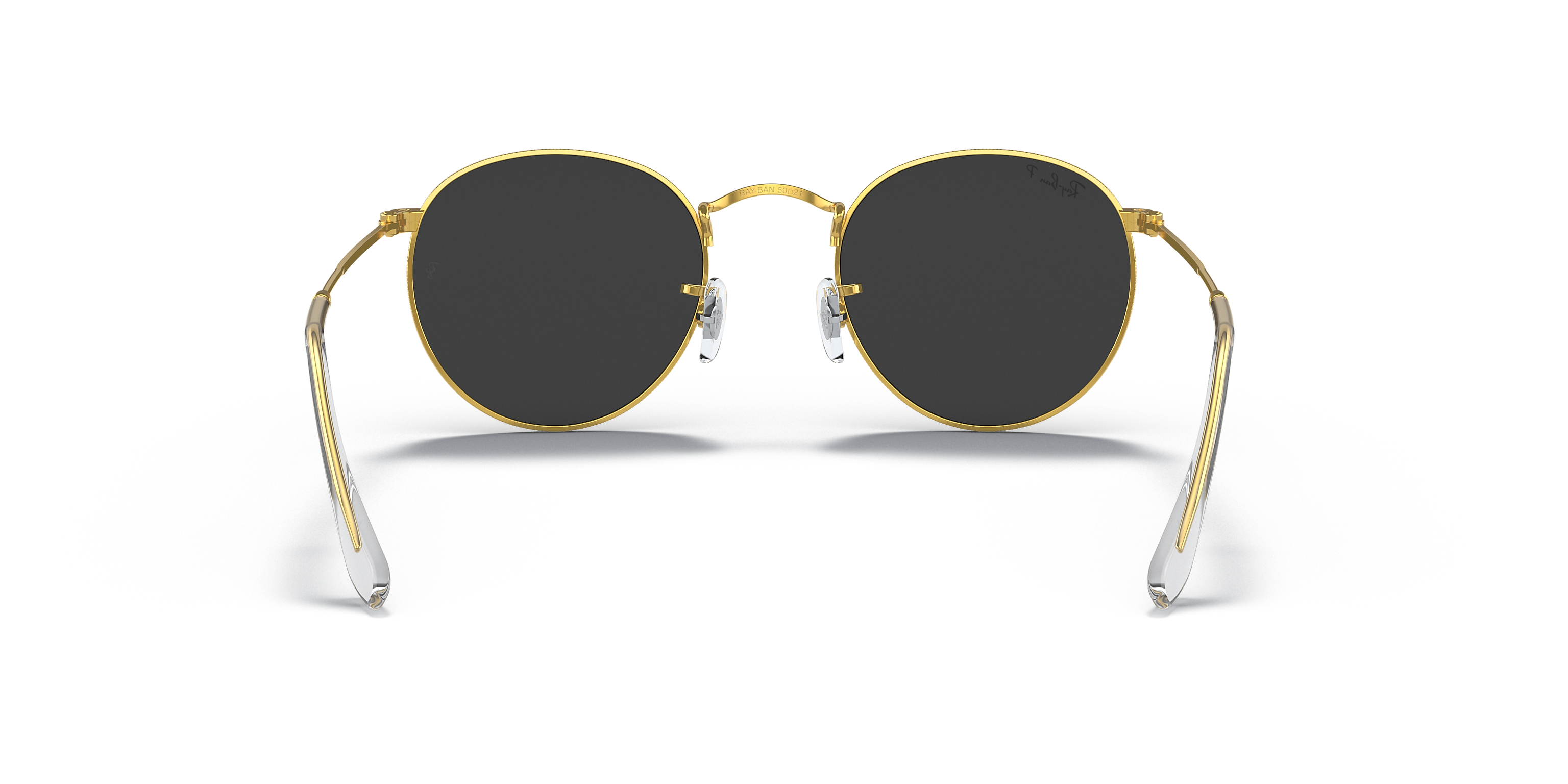 Ray-Ban Round Metal Polarized Gold Black 50 mm Sunglasses RB3447