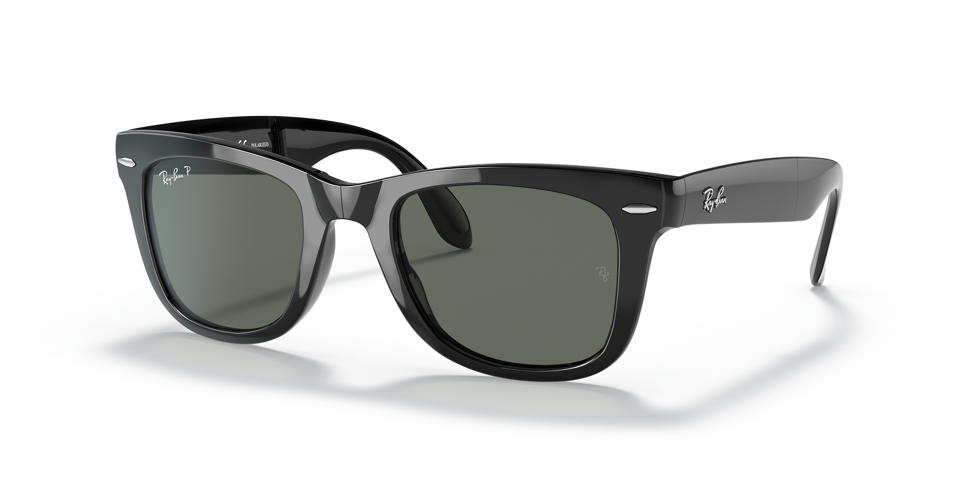 Ray-Ban Wayfarer Folding Classic Green Polarized Sunglasses
