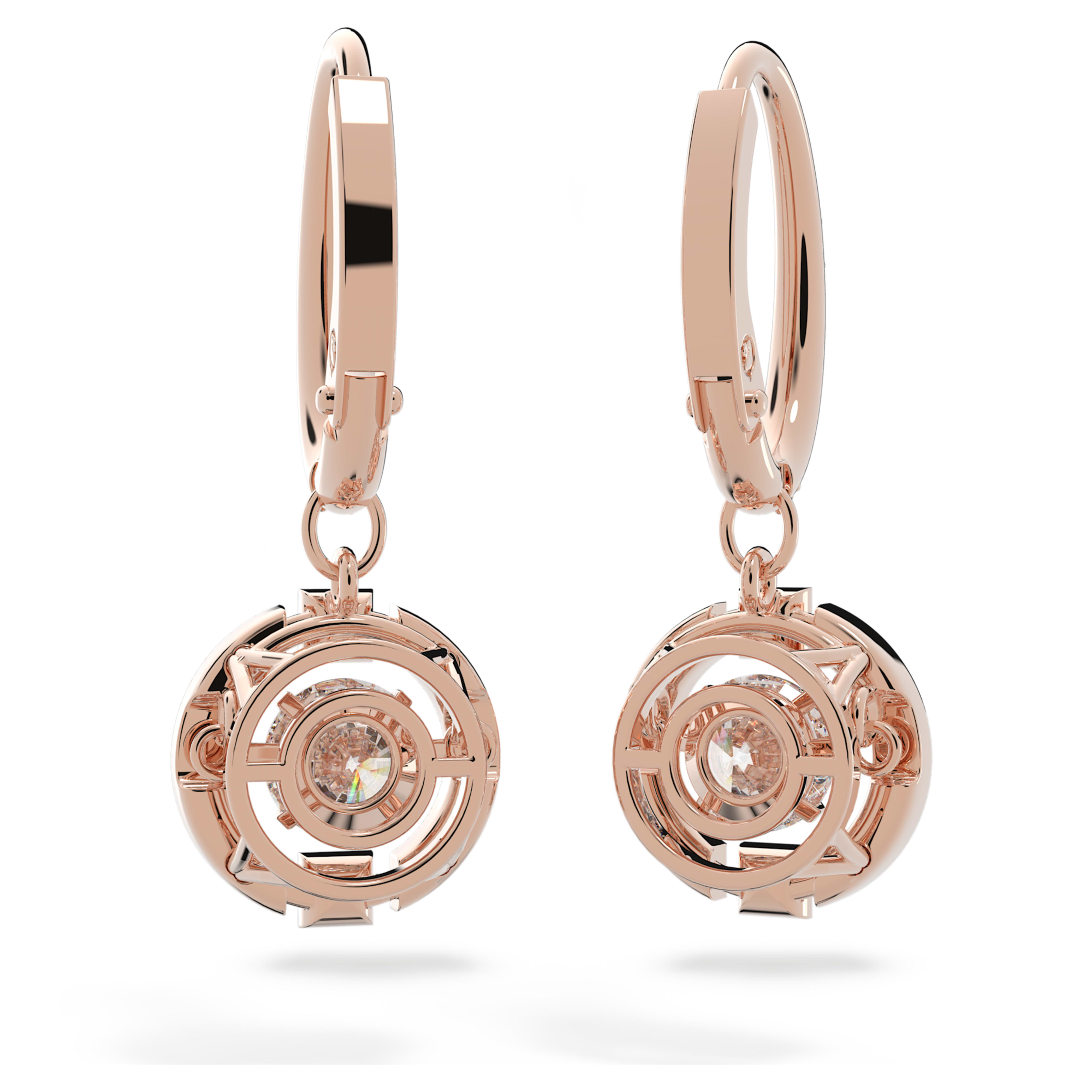 Swarovski Sparkling Dance Drop Earrings Round Cut, White