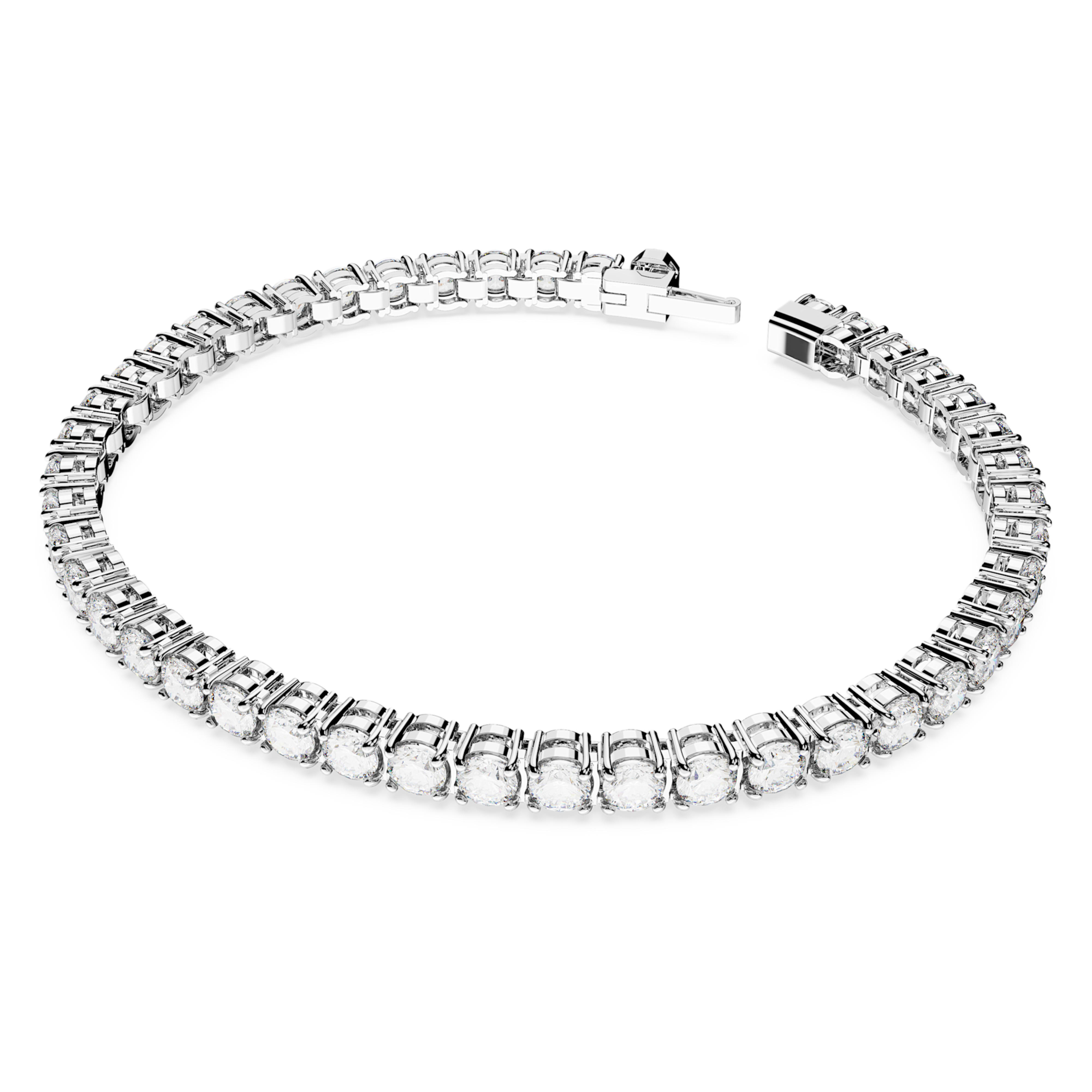 スワロフスキー　テニスブレスレット　5648936 Swarovski Matrix Tennis Bracelet, Round Cut White, Rhodium Plated
