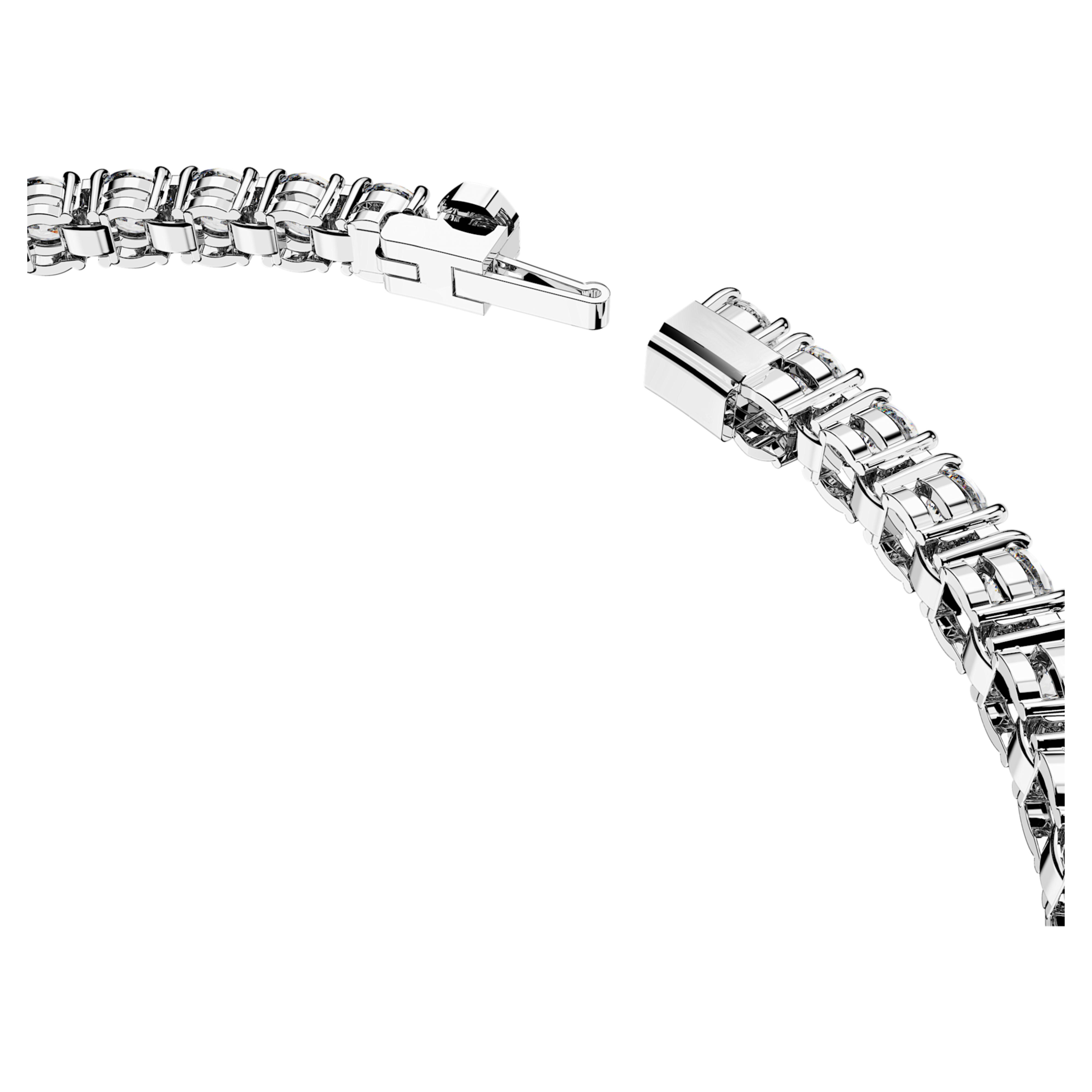 Swarovski Matrix Tennis Bracelet, Round Cut White, Rhodium Plated