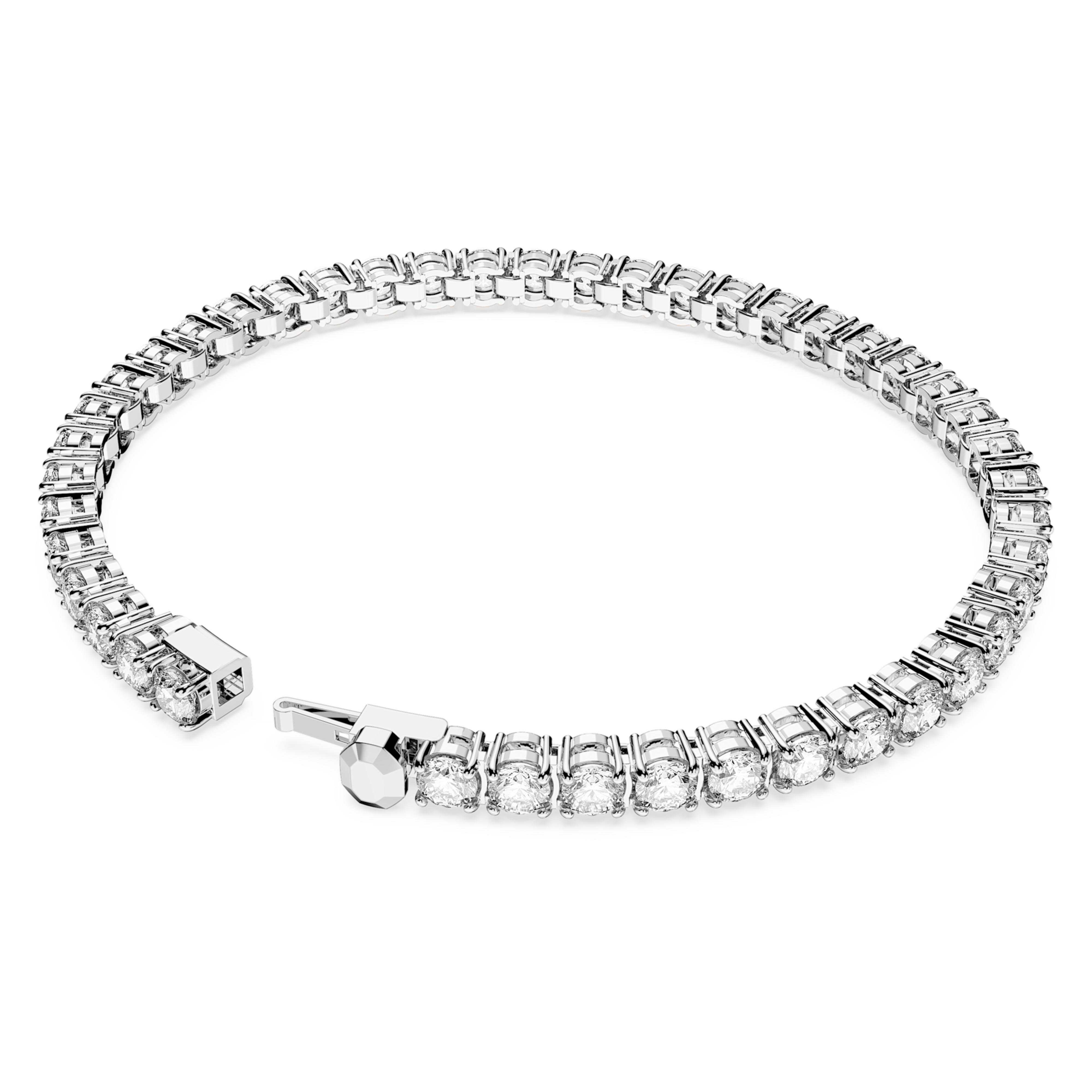 スワロフスキー　テニスブレスレット　5648936 Swarovski Matrix Tennis Bracelet, Round Cut White, Rhodium Plated