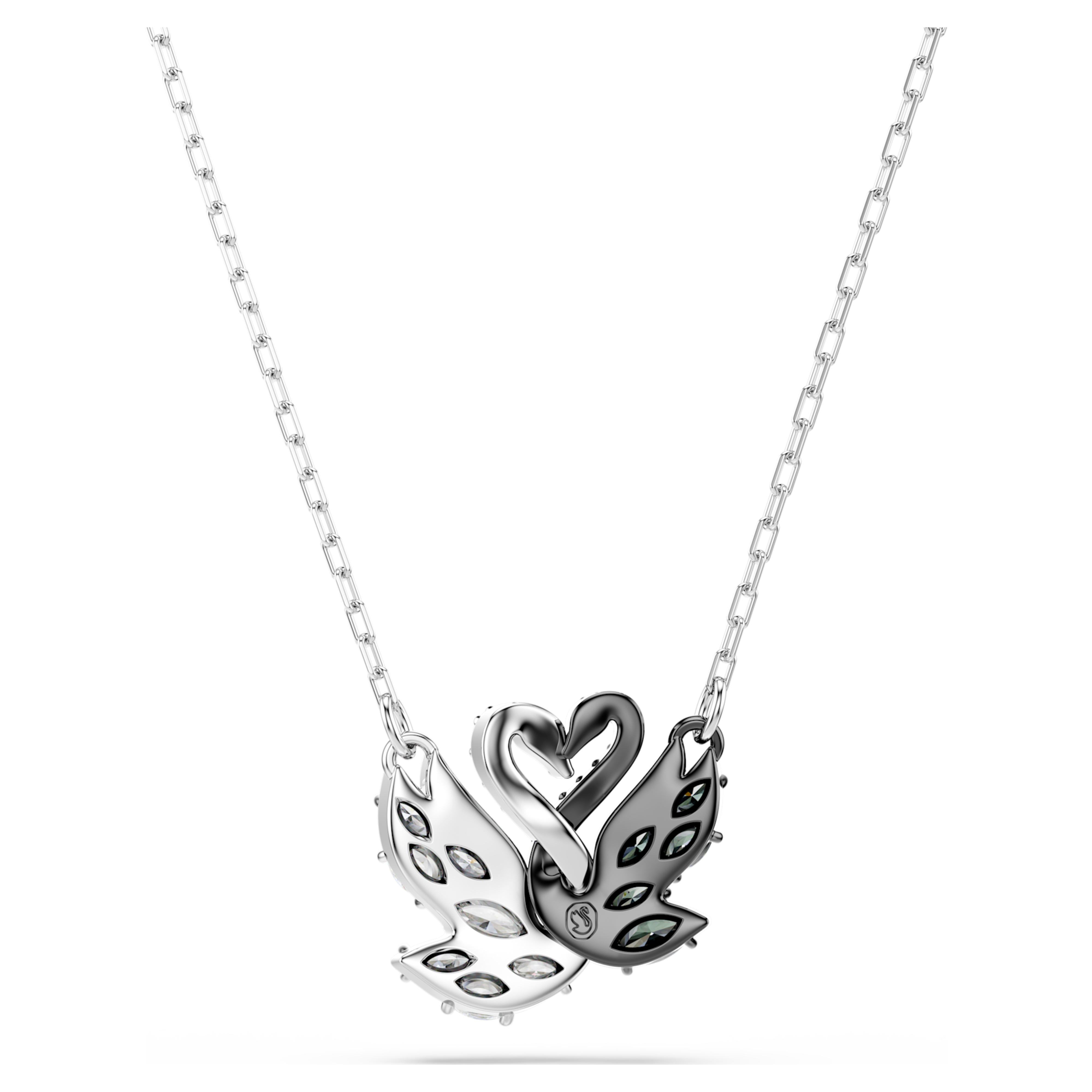 Swarovski Swan Pendant Necklace, Swan, Black, Mixed Metal Finish