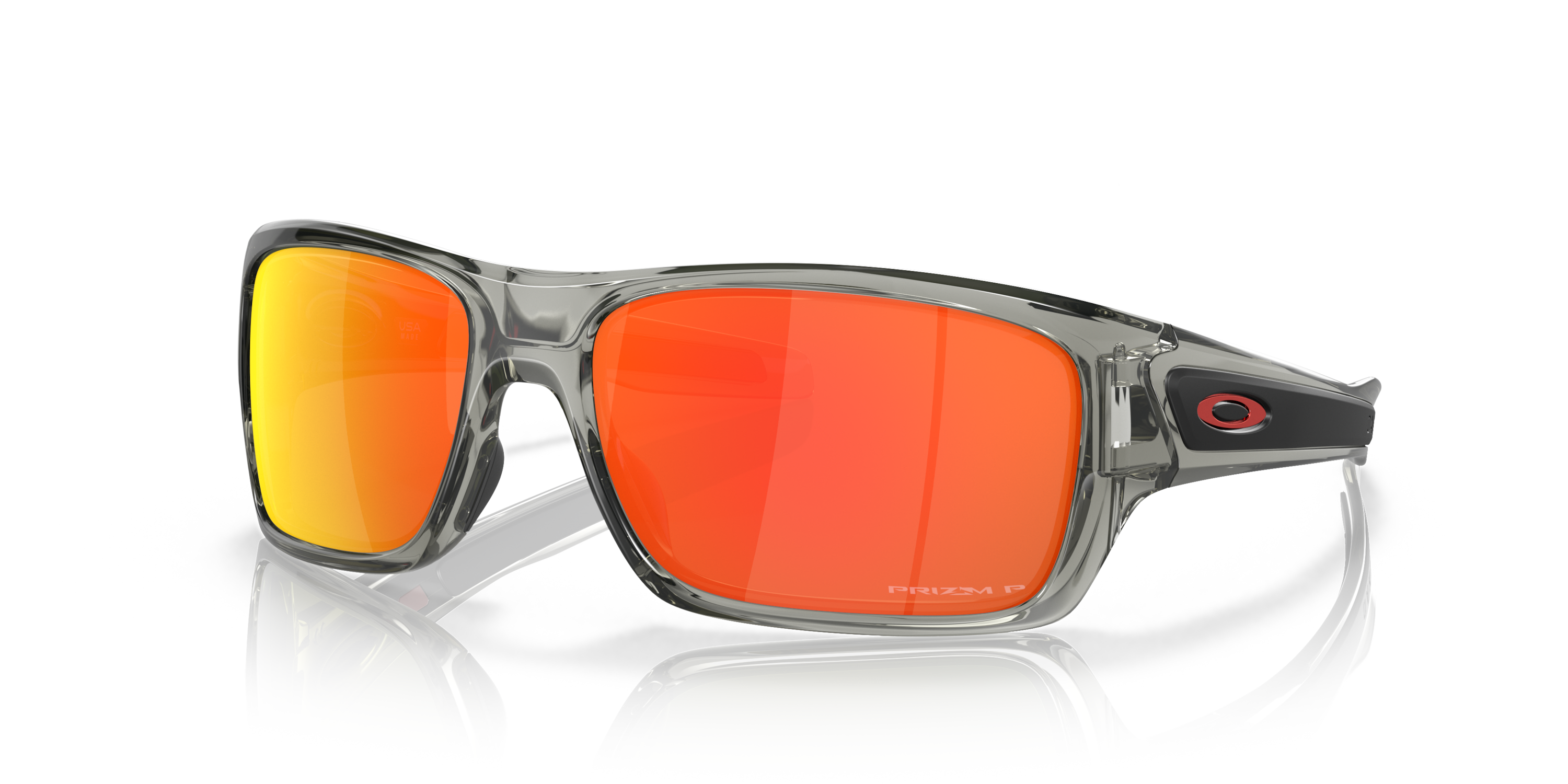 美品 Oakley オークリー Turbine サングラス スクエアフレーム 偏光レンズ メガネ アイウェア 9263-5763 オレンジ×グレー メンズ レディース 古着 中古 USED Oakley Turbine Grey Ink/Prizm Ruby Polarized 65 mm Men's