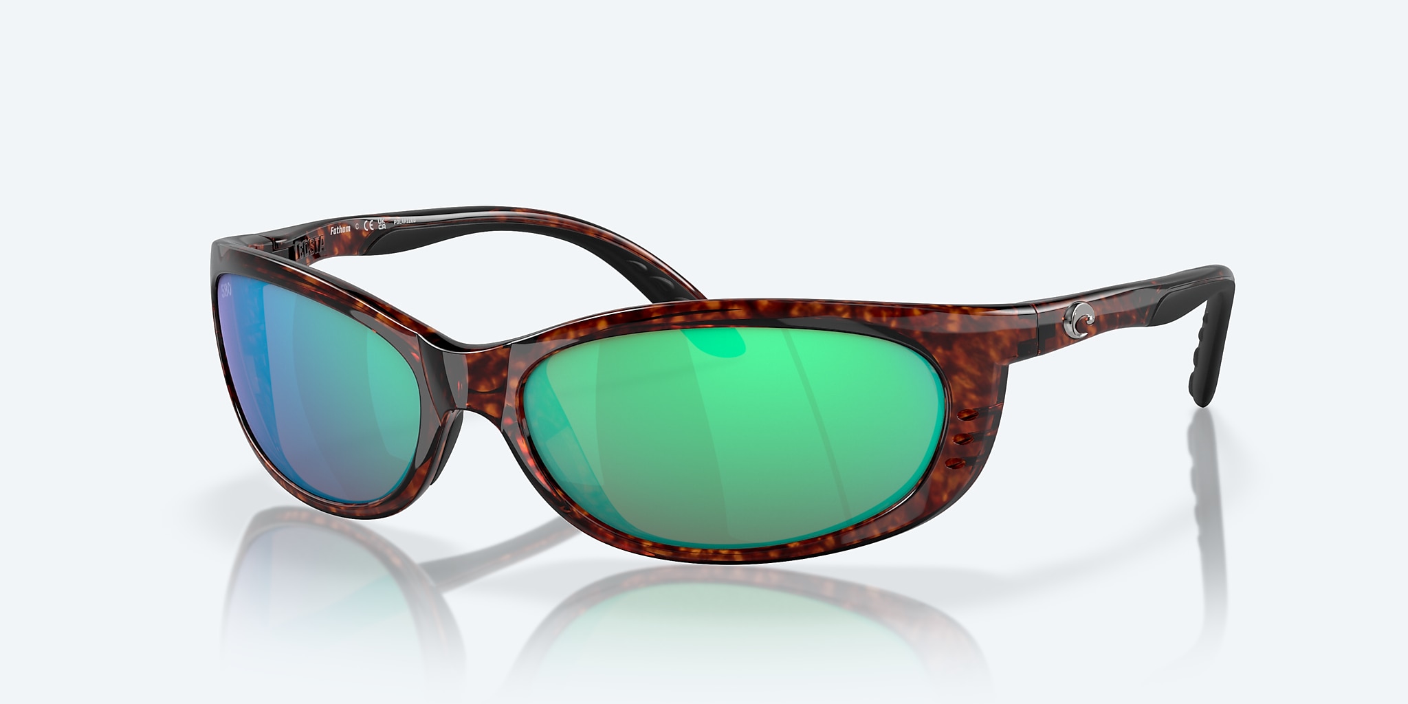Costa Del Mar Fathom Tortoise / Green Mirror Polarized Glass 580G