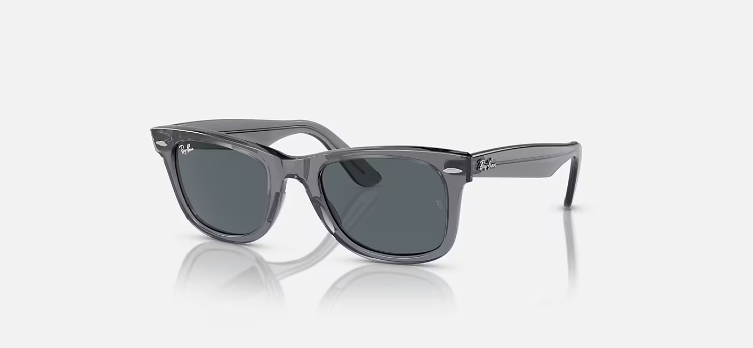 Ray-Ban Original Wayfarer Transparent Gray/Blue 50mm Sunglasses 
