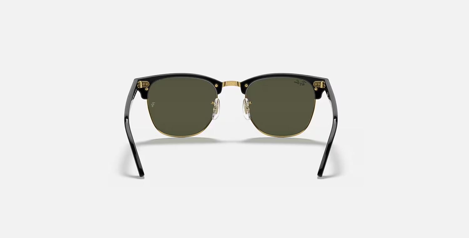 Ray-Ban Clubmaster Black/Gold / G-15 Green 55 mm Sunglasses RB3016