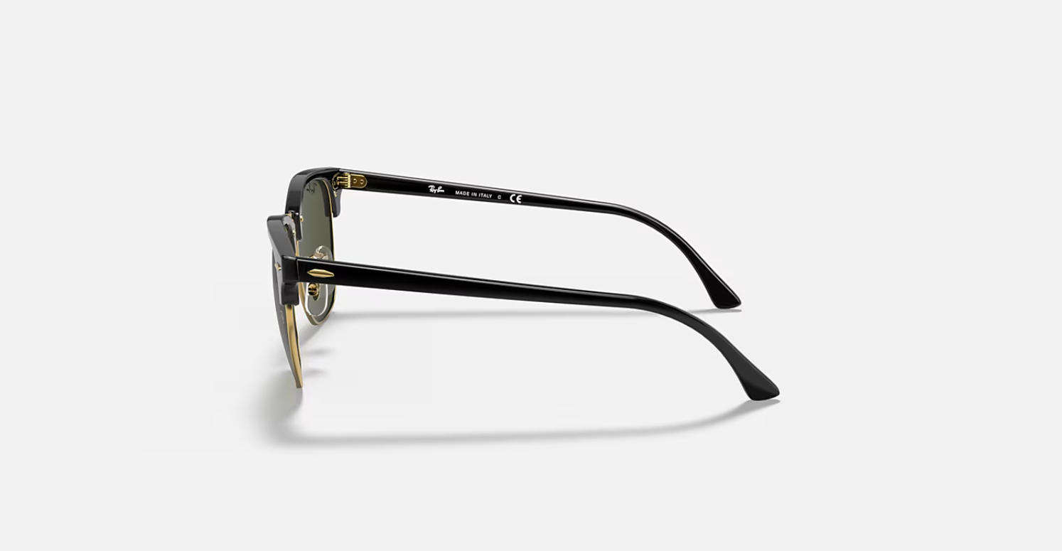 Ray-Ban Clubmaster Black/Gold / G-15 Green 55 mm Sunglasses RB3016