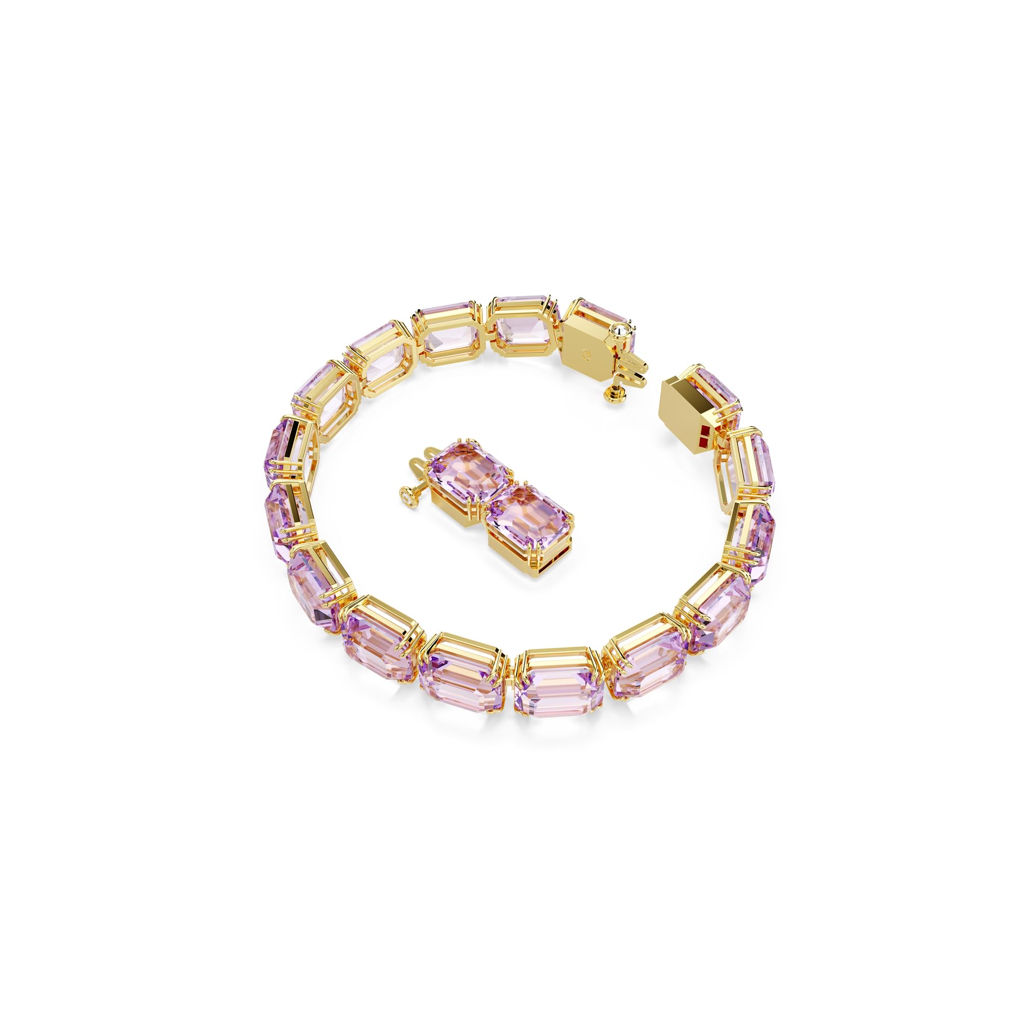 Swarovski Millenia Bracelet, Octagon Cut, Purple, Gold-Tone Plated