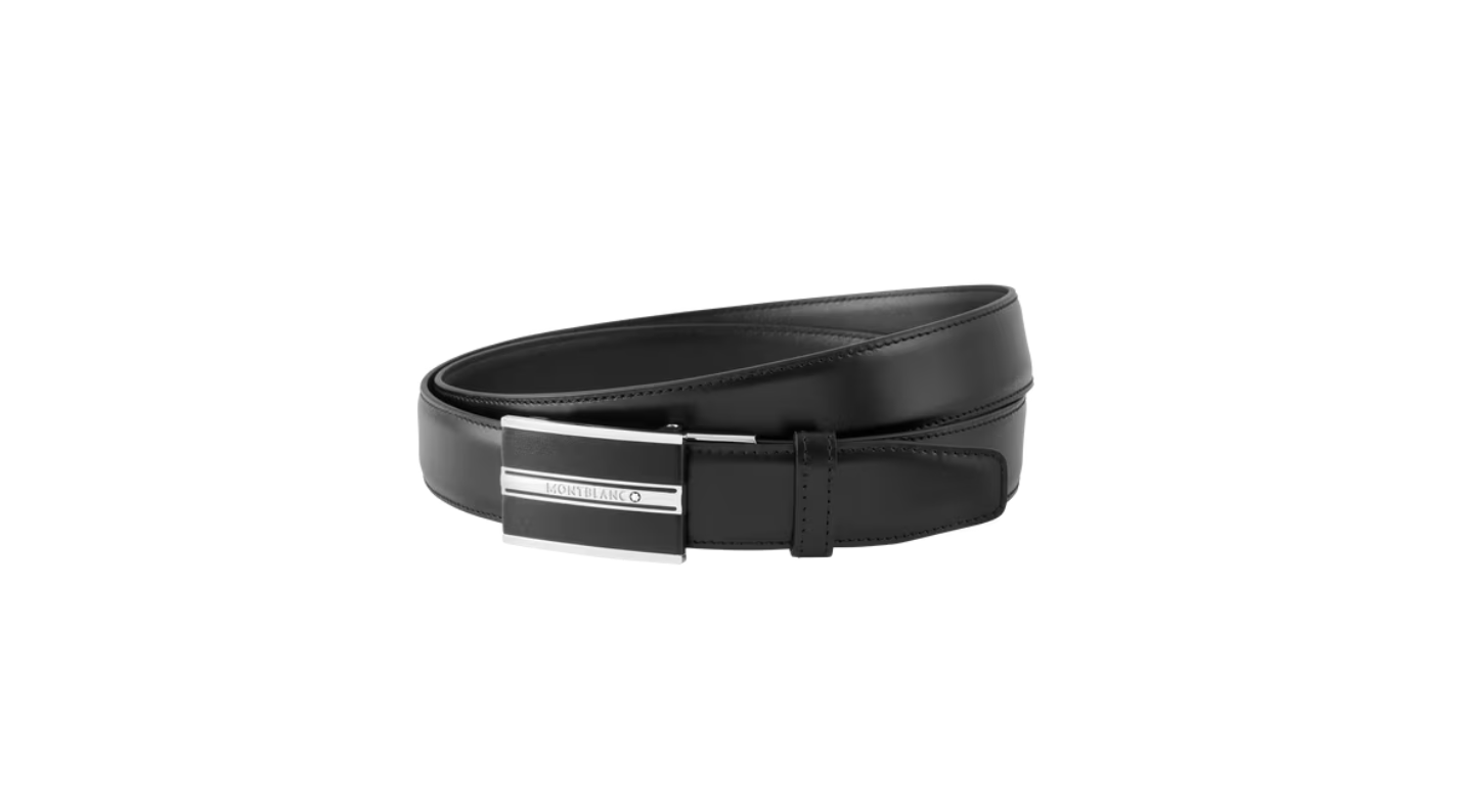 MONTBLANC ブラック ベルト Montblanc Classic Black 30 mm Smooth Leather Belt MB118421
