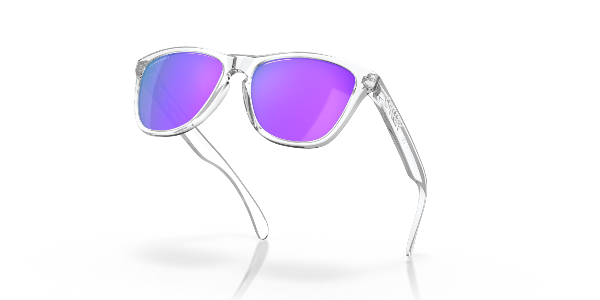 Oakley Frogskins Polished Clear/Prizm Violet XL Sunglasses OO9013