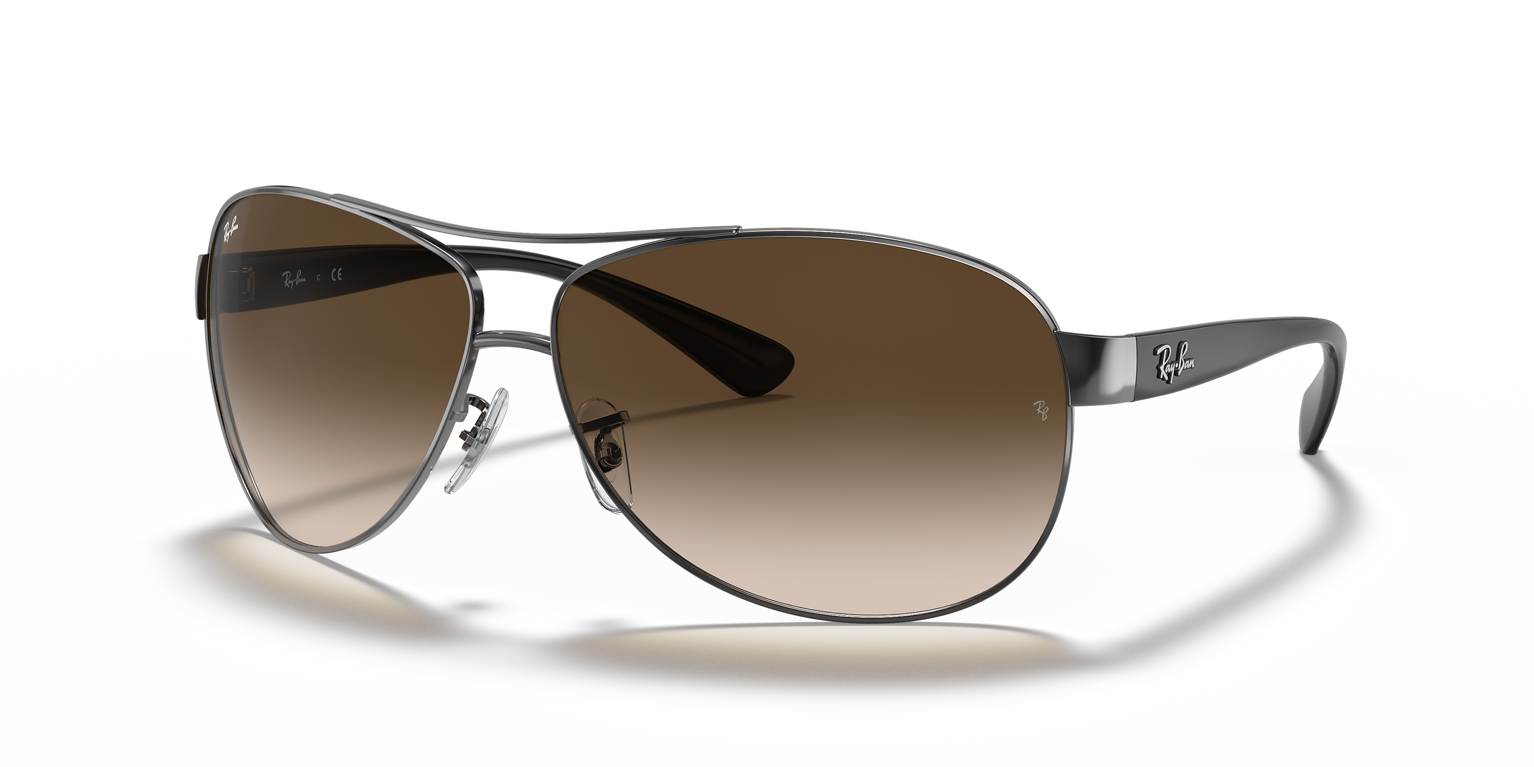 Ray-Ban RB3386 Polished Gunmetal/Brown Gradient 67 mm Sunglasses