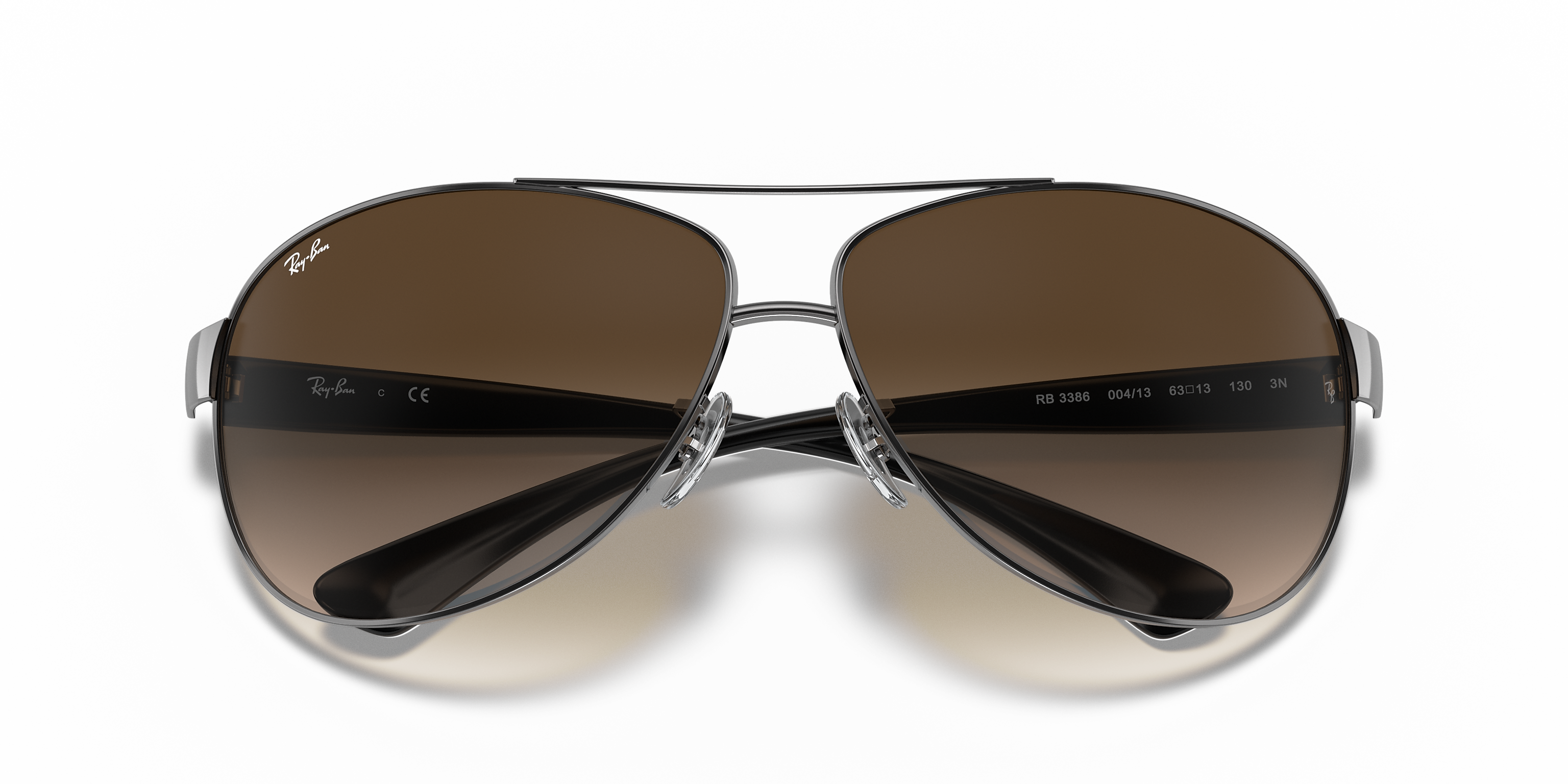 Ray-Ban RB3386 Polished Gunmetal/Brown Gradient 67 mm Sunglasses