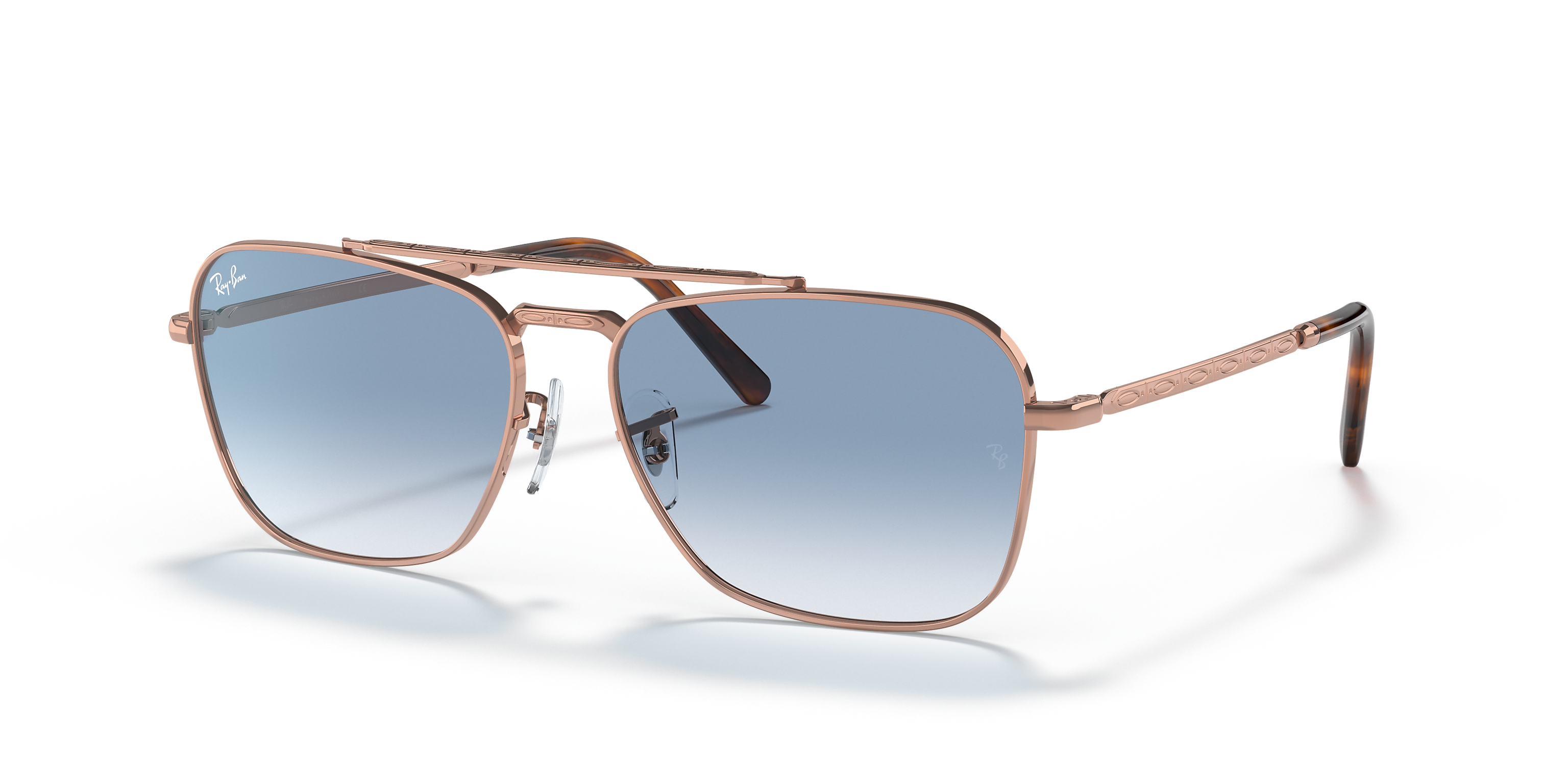 Ray-Ban New Caravan Rose Gold/Light Blue 58 mm Sunglasses RB3636