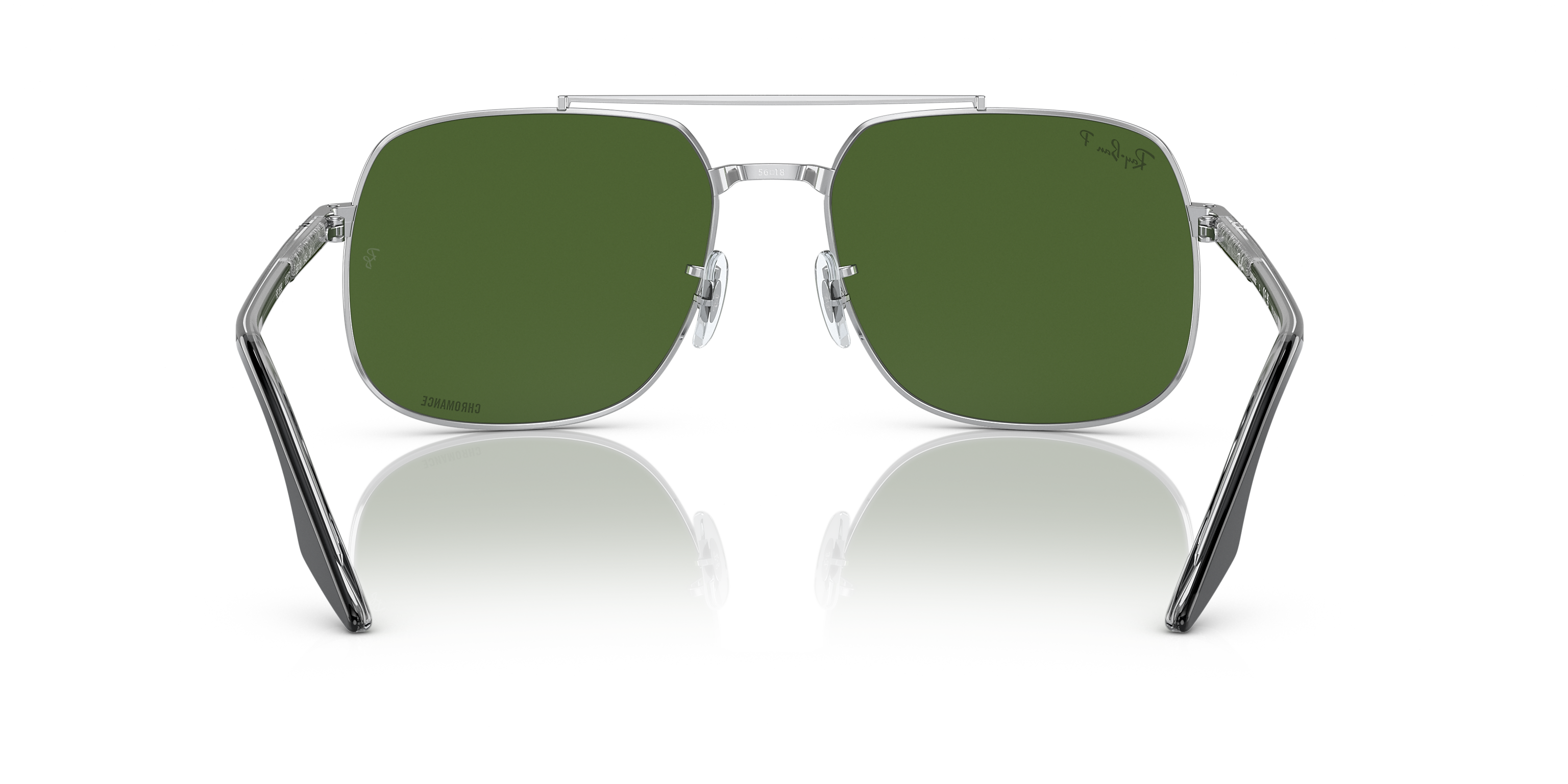Ray-Ban RB3699 Polished Silver/Dark Green Polarized Chromance 59