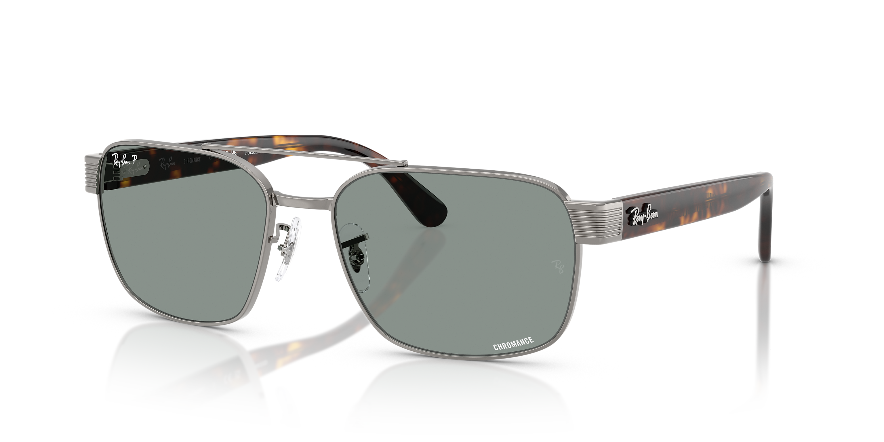 Ray-Ban RB3751CH Chromance Gunmetal/Light Blue Polarized 61 mm