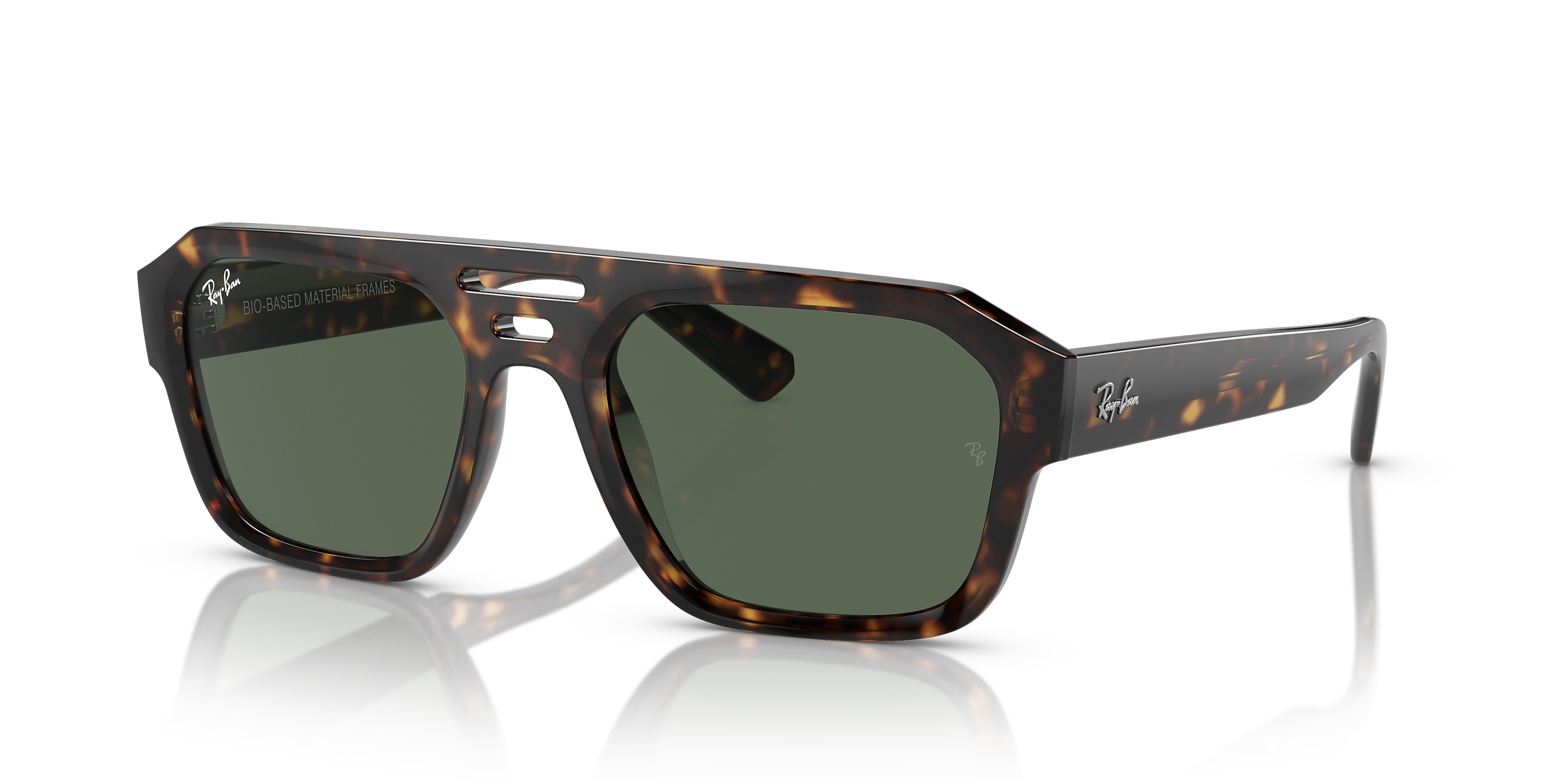 Ray-Ban Corrigan Bio-Based Havana/Dark Green 54mm Sunglasses