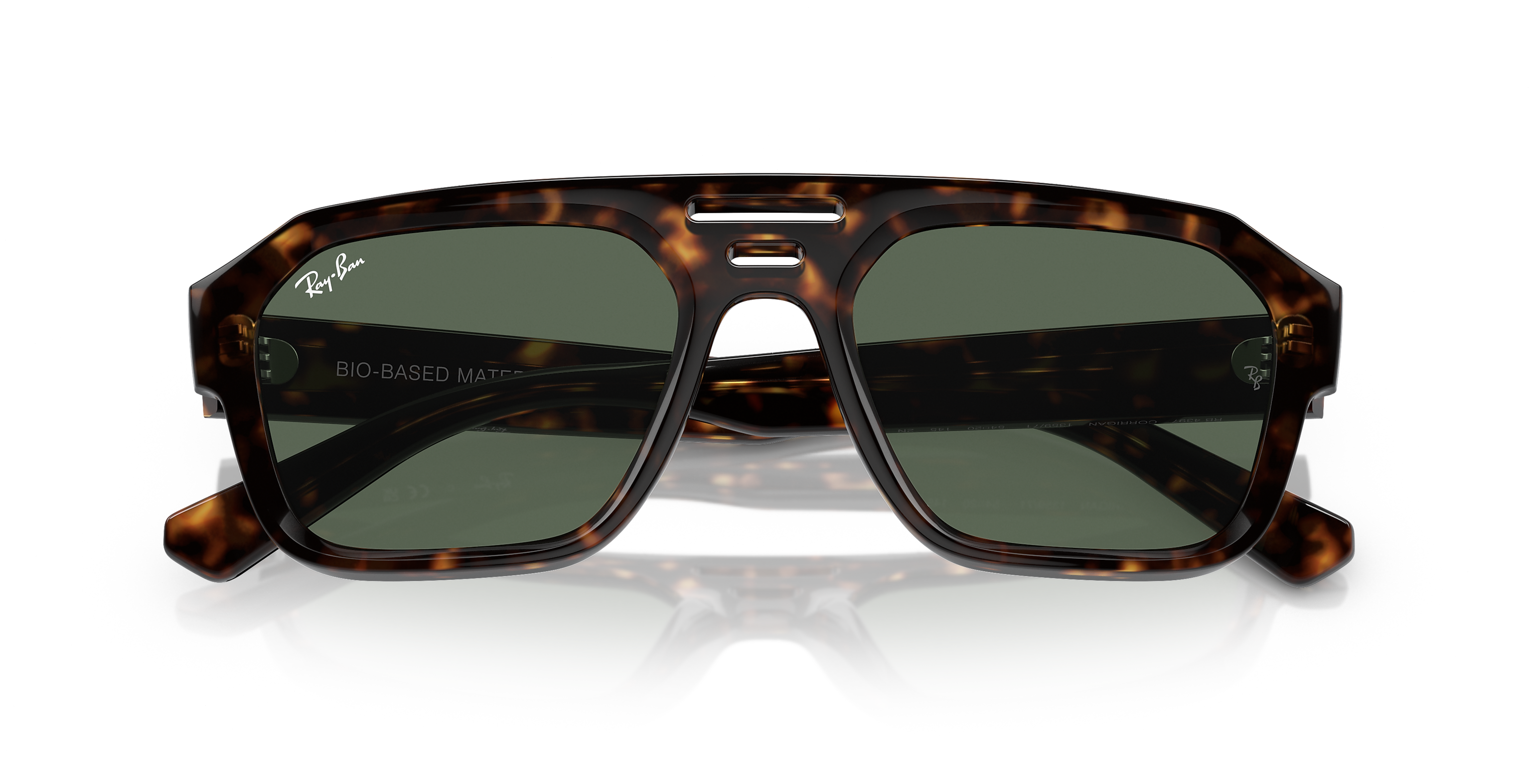 Ray-Ban Corrigan Bio-Based Havana/Dark Green 54mm Sunglasses  display picture 1