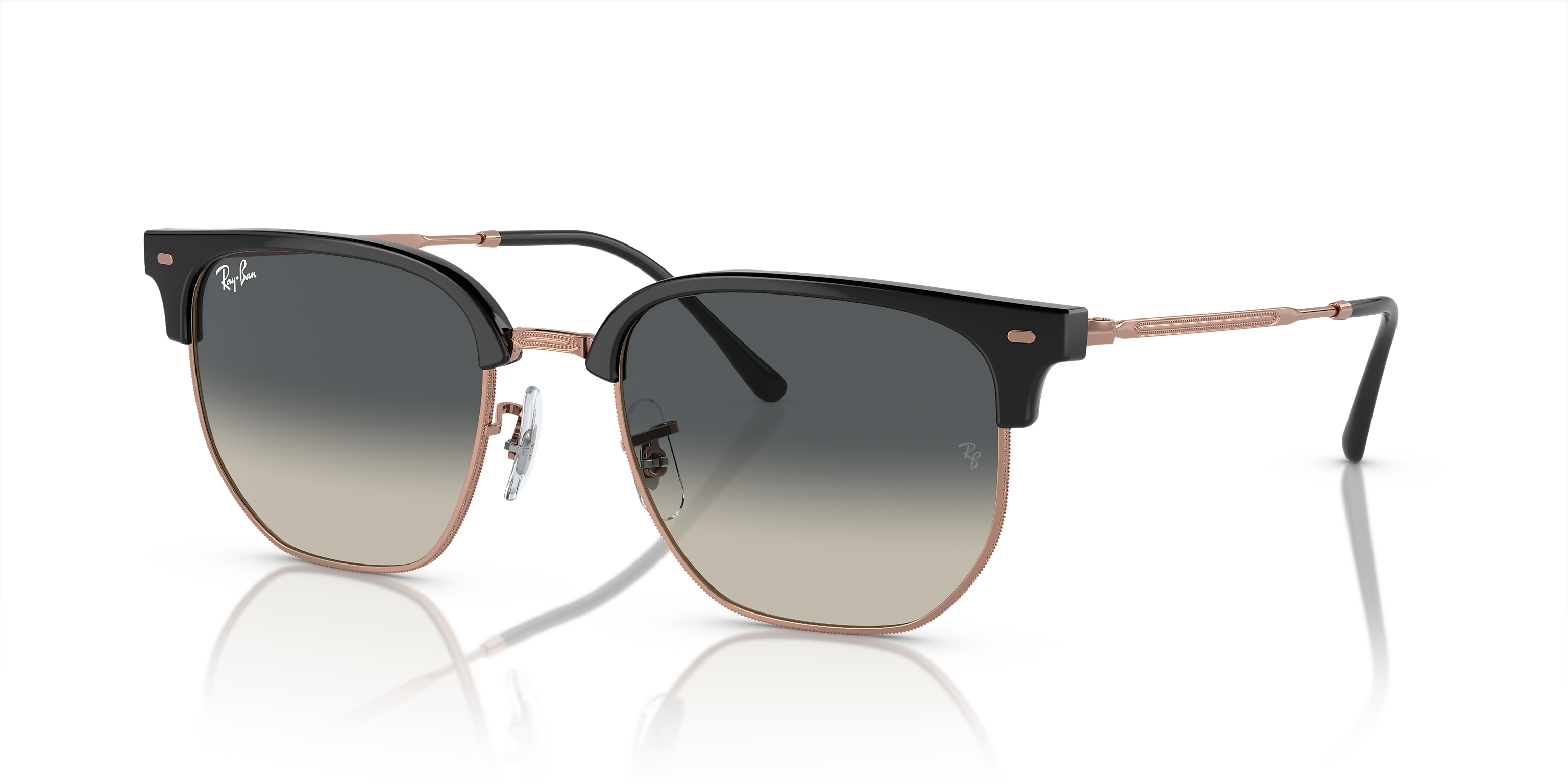 Ray-Ban New Clubmaster Dark Grey On Rose Gold/Grey Gradient  display picture 2