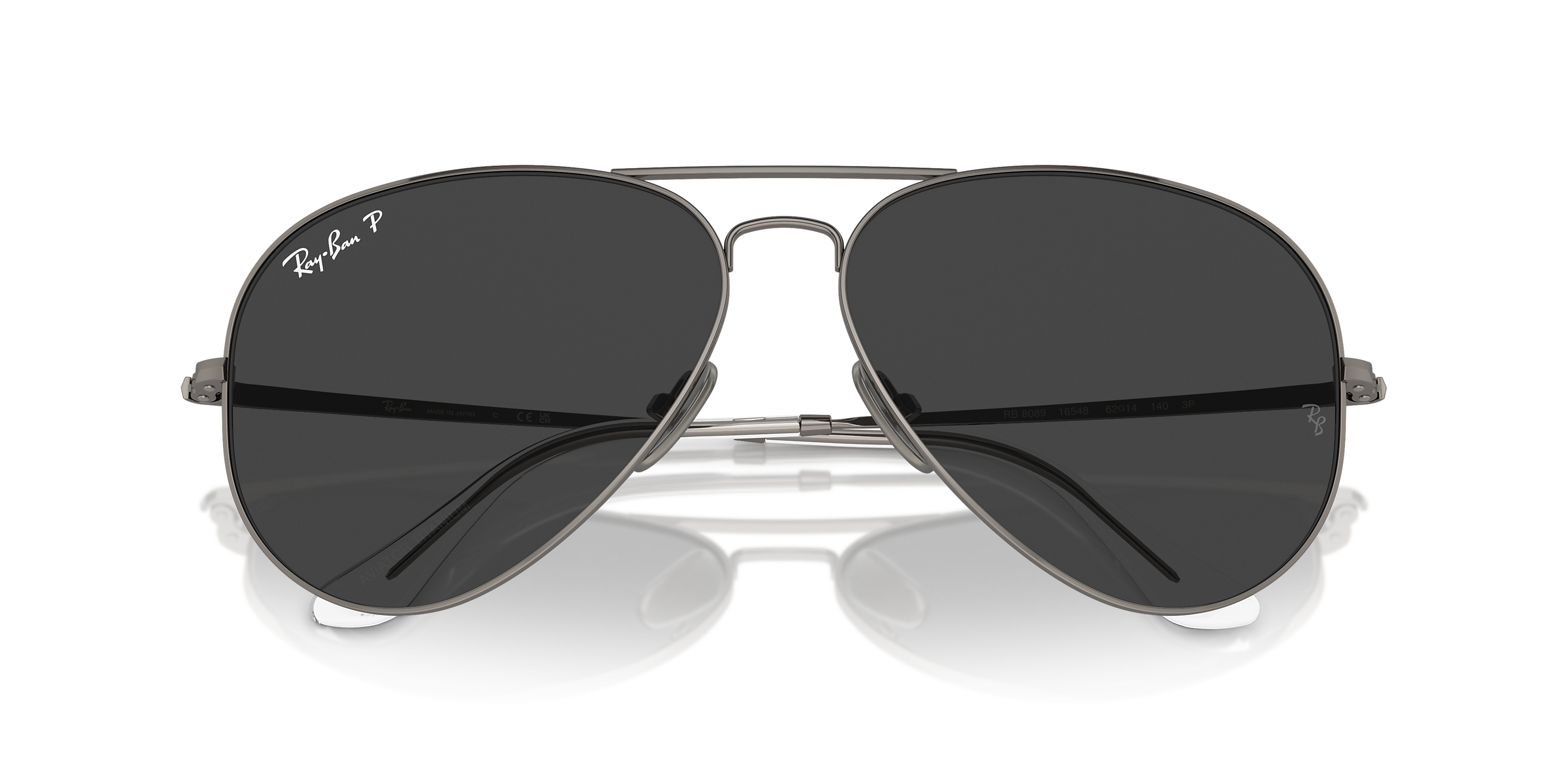 Ray-Ban Aviator Titanium Gunmetal/Black Polarized 62 mm Sunglasses
